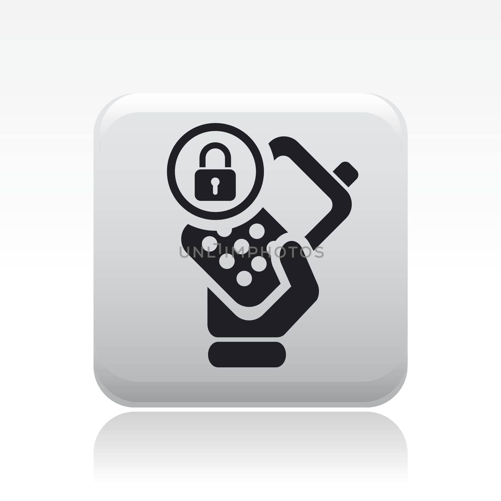 Vector illustration of single isolated phone lock icon