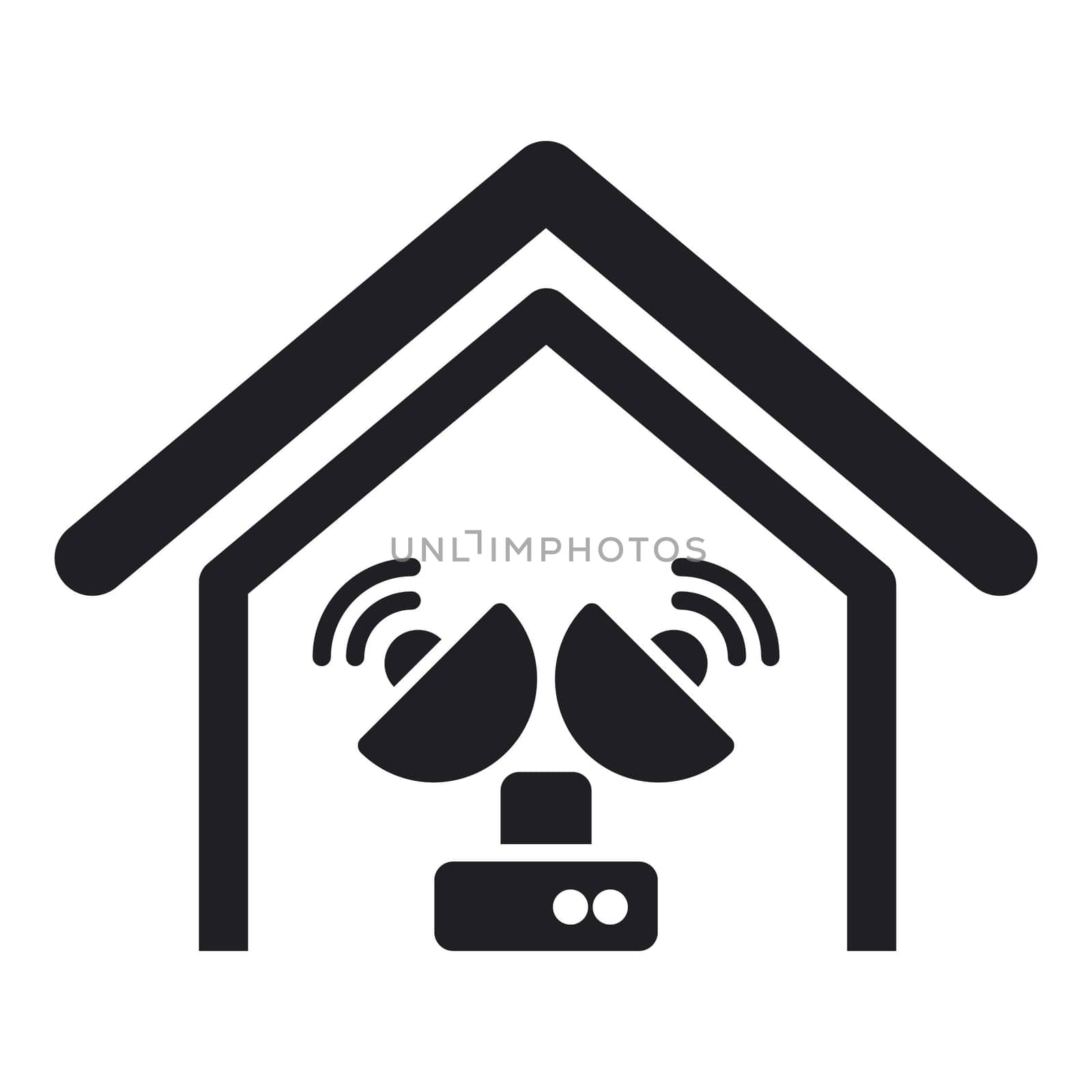 Vector illustration of single isolated antenna icon