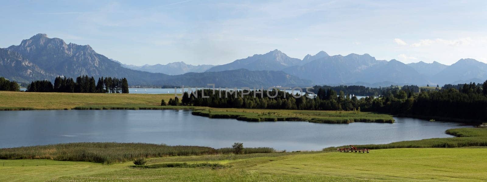 Panorama from the Forggensee in the Ostallgäu