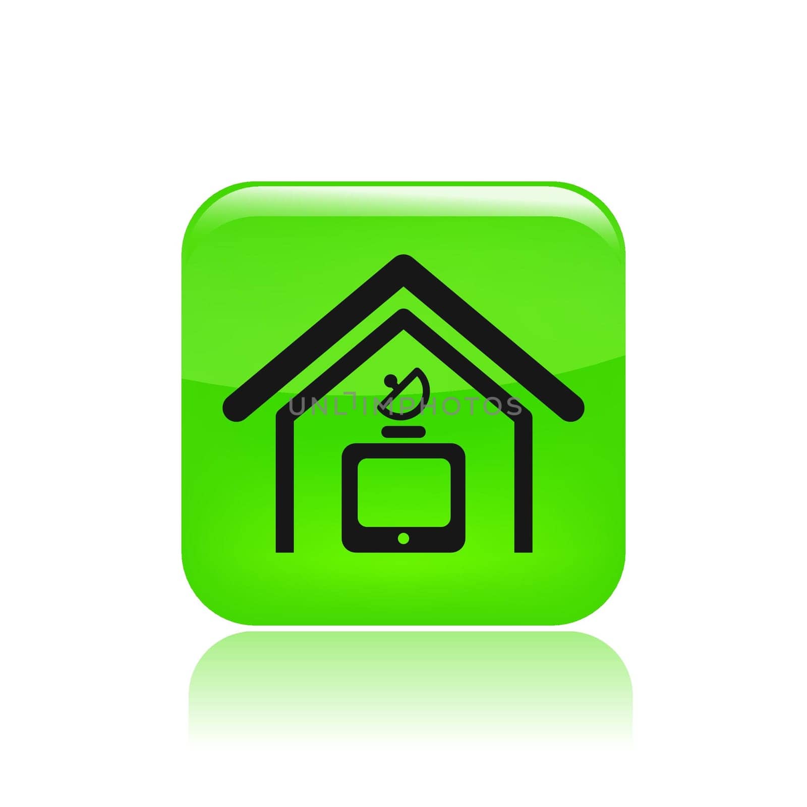 Vector illustration of single isolated antenna icon