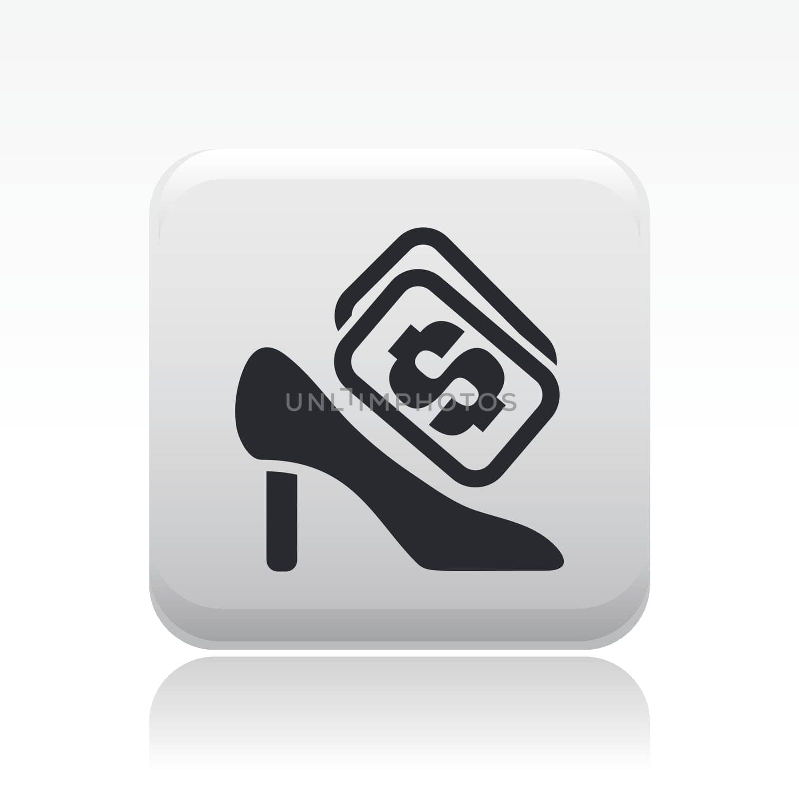 Vector illustration of single isolated shoe cost icon