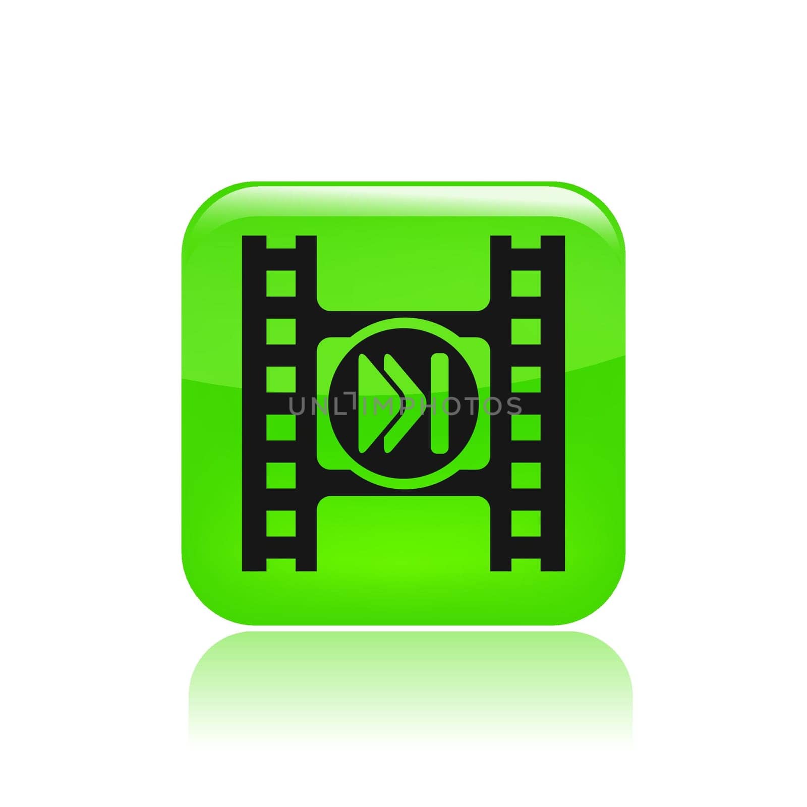 Vector illustration of single isolated video player icon