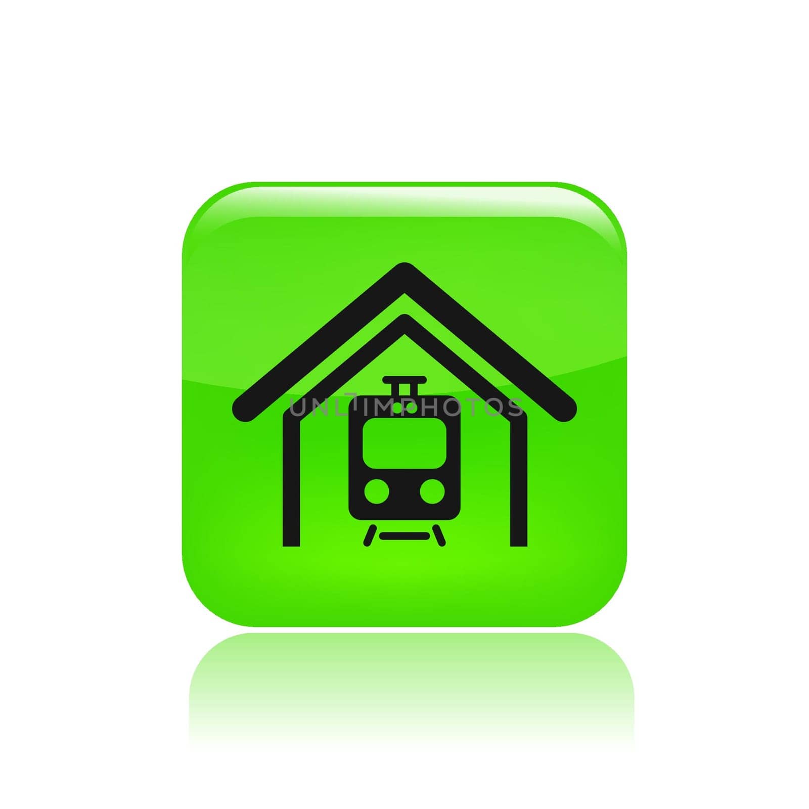 Vector illustration of single isolated train icon