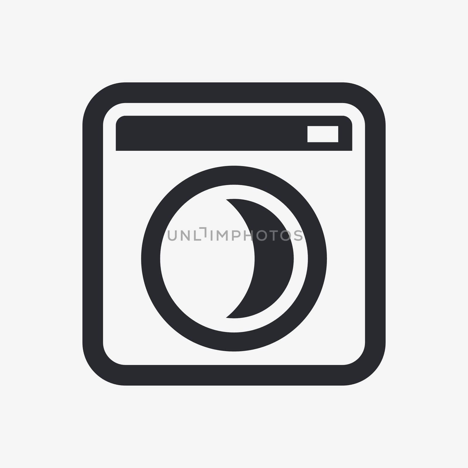 Vector illustration of single isolated washing machine icon
