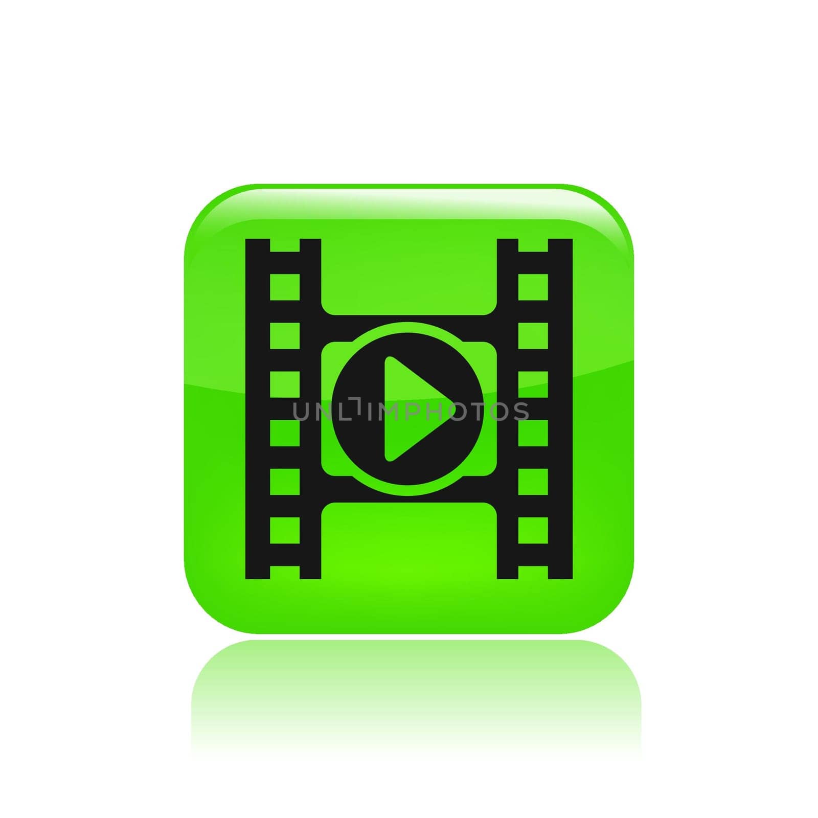 Vector illustration of single isolated video player icon