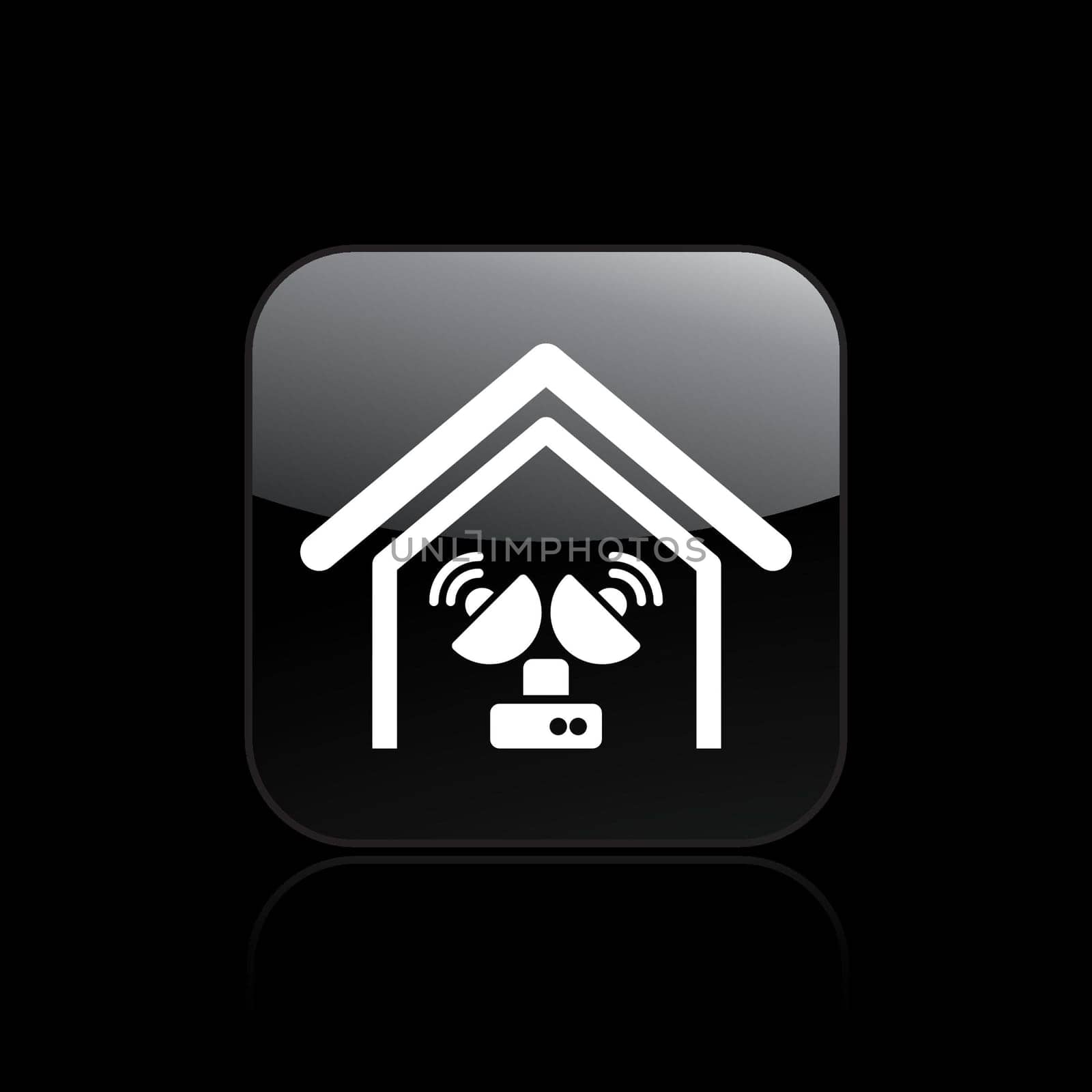 Vector illustration of single isolated antenna icon