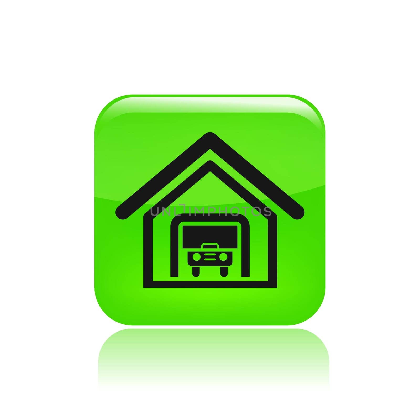 Vector illustration of single isolated garage icon