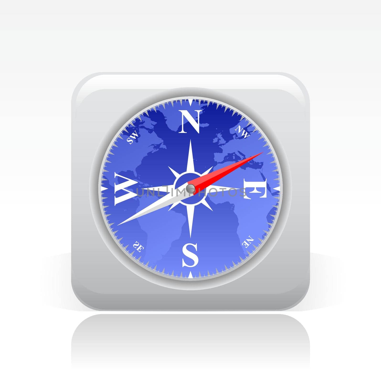 Vector illustration of single isolated compass icon