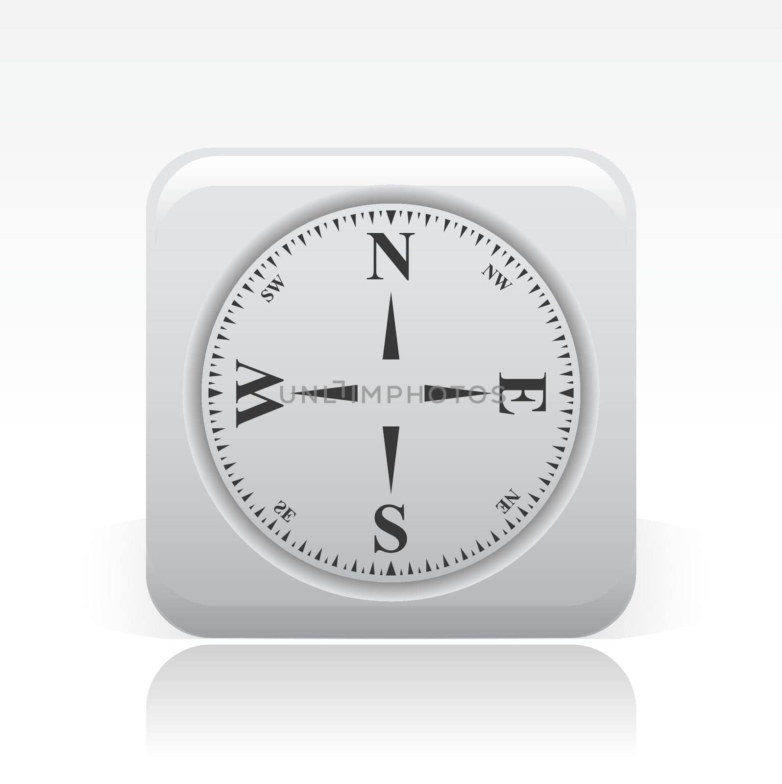 Vector illustration of single isolated compass icon