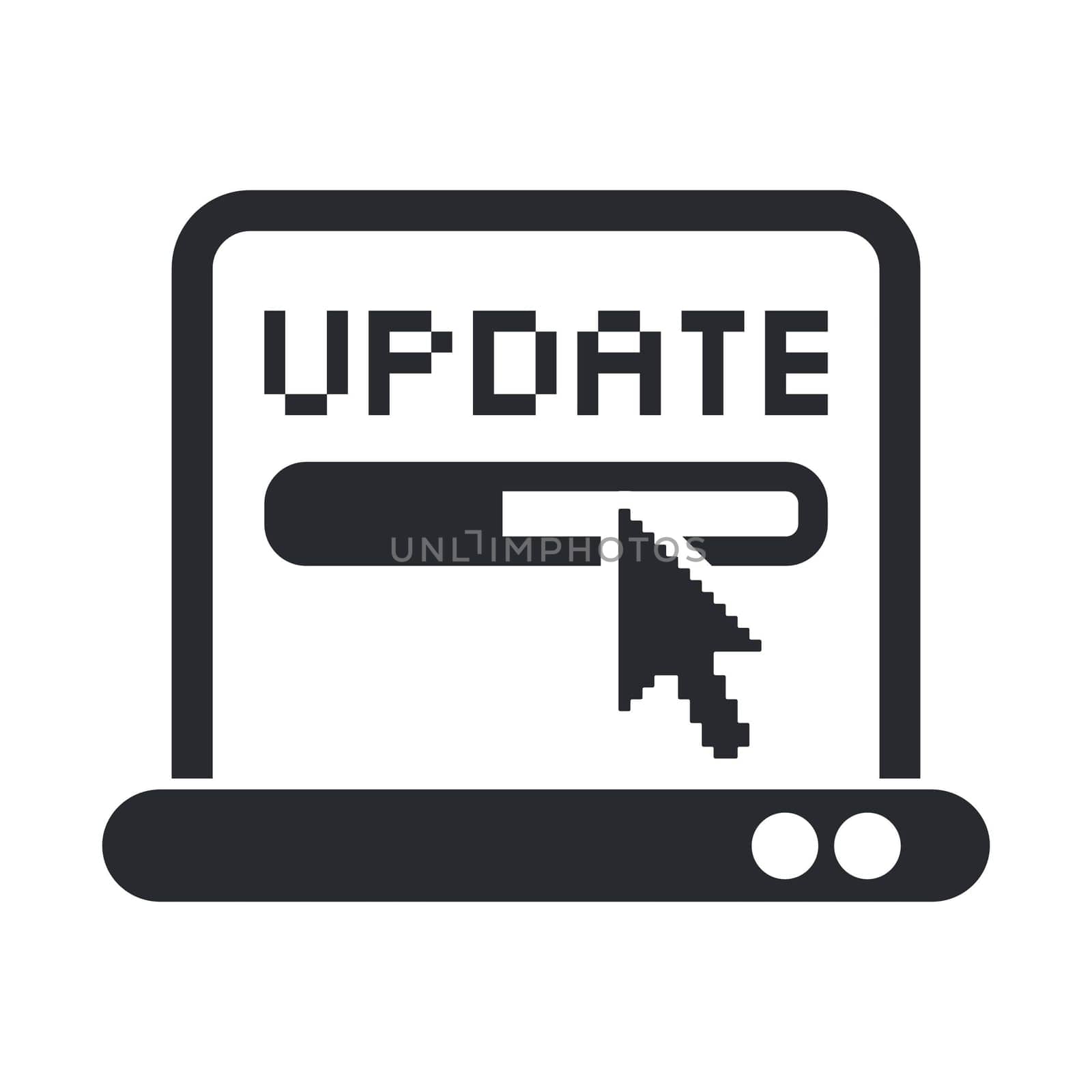 Vector illustration of single isolated update icon