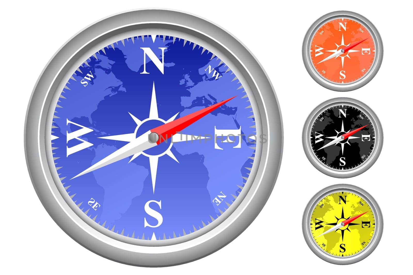 Vector illustration of single isolated compass icon