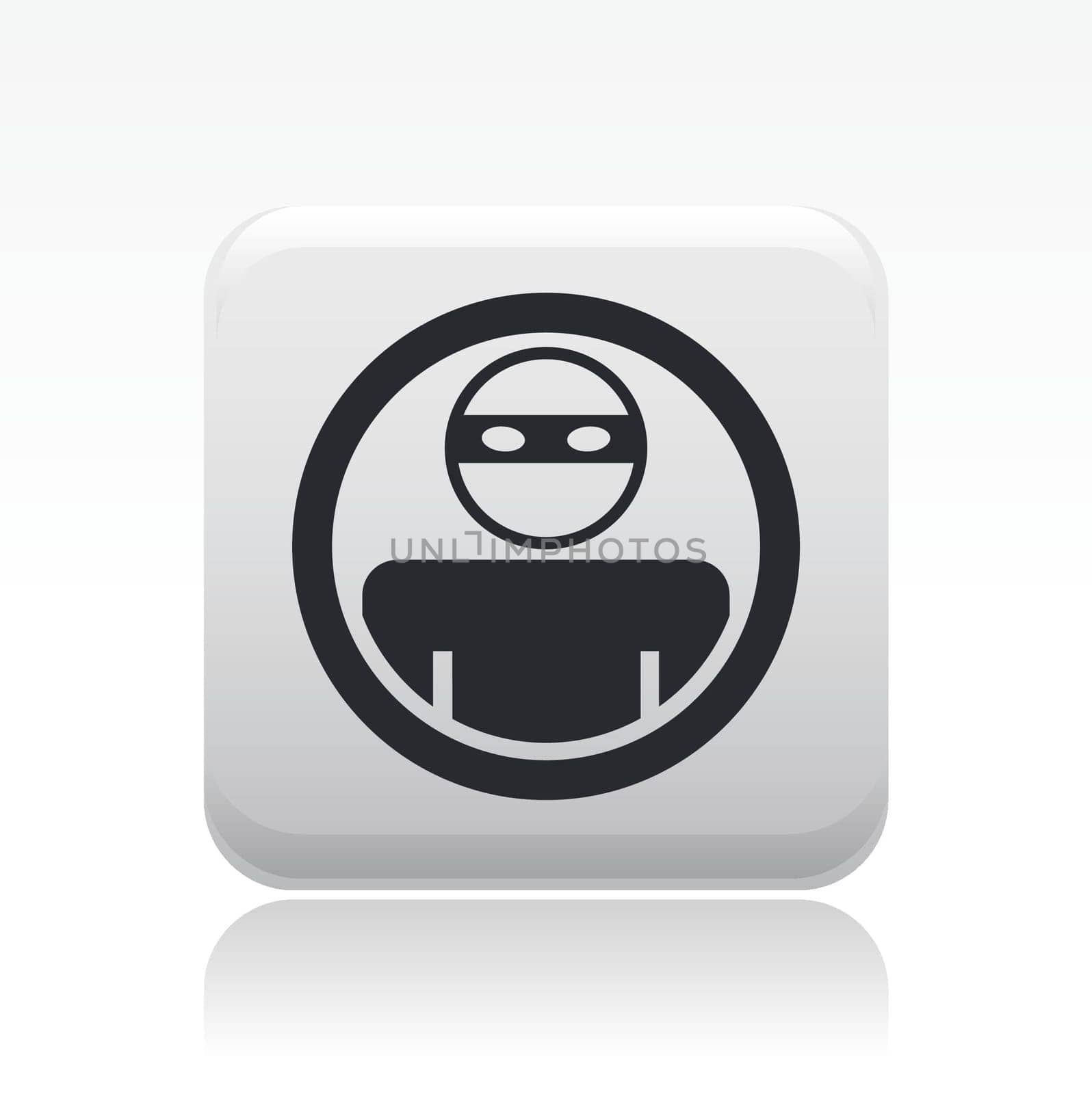Vector illustration of single isolated thief icon