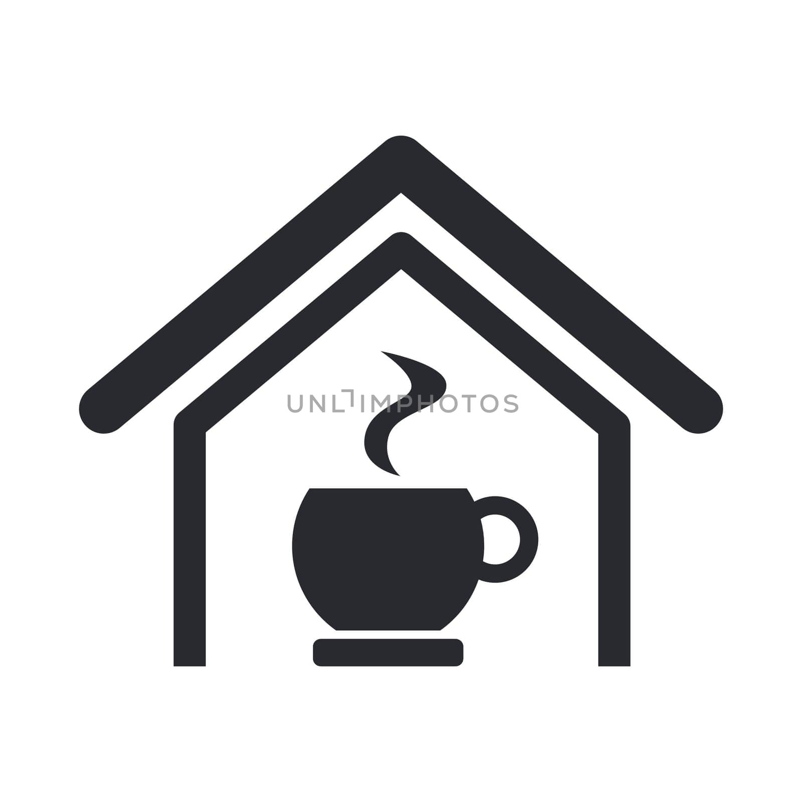 Vector illustration of single isolated cafe icon