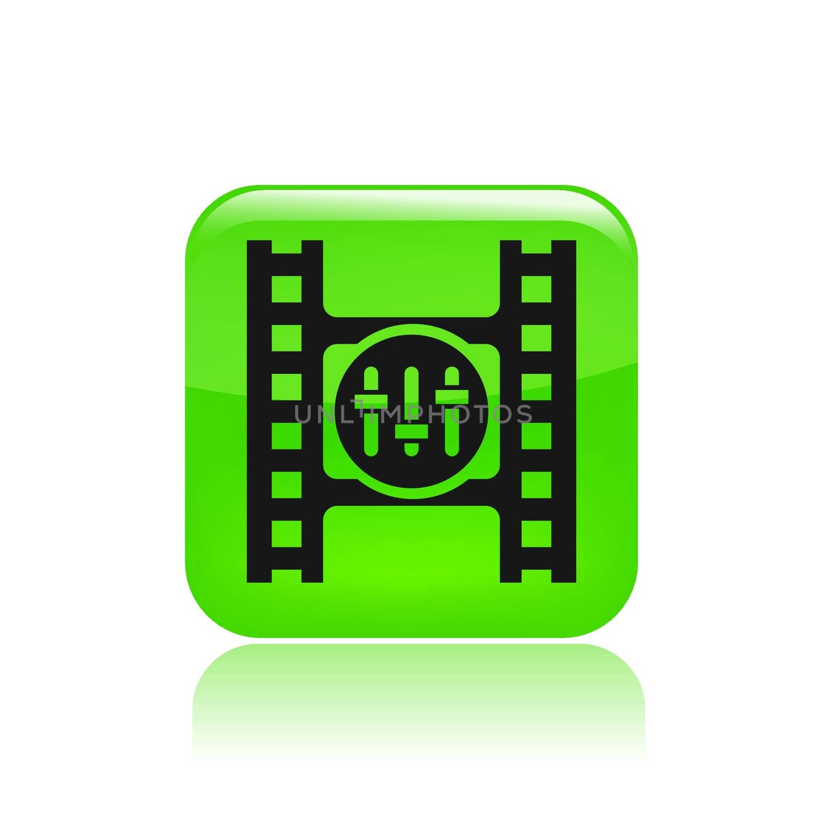 Vector illustration of single isolated video player icon