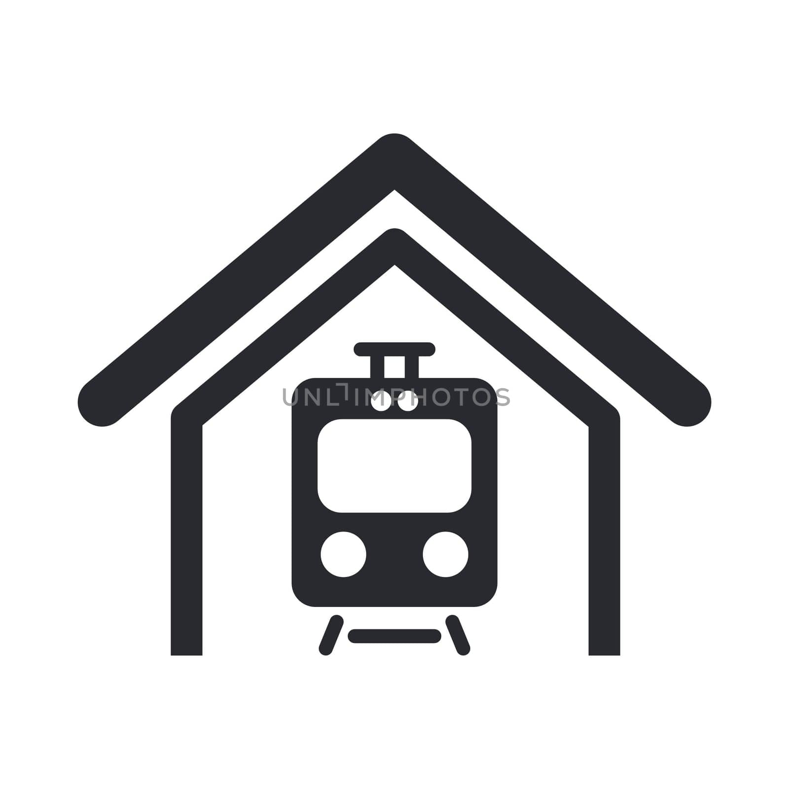 Vector illustration of single isolated train icon
