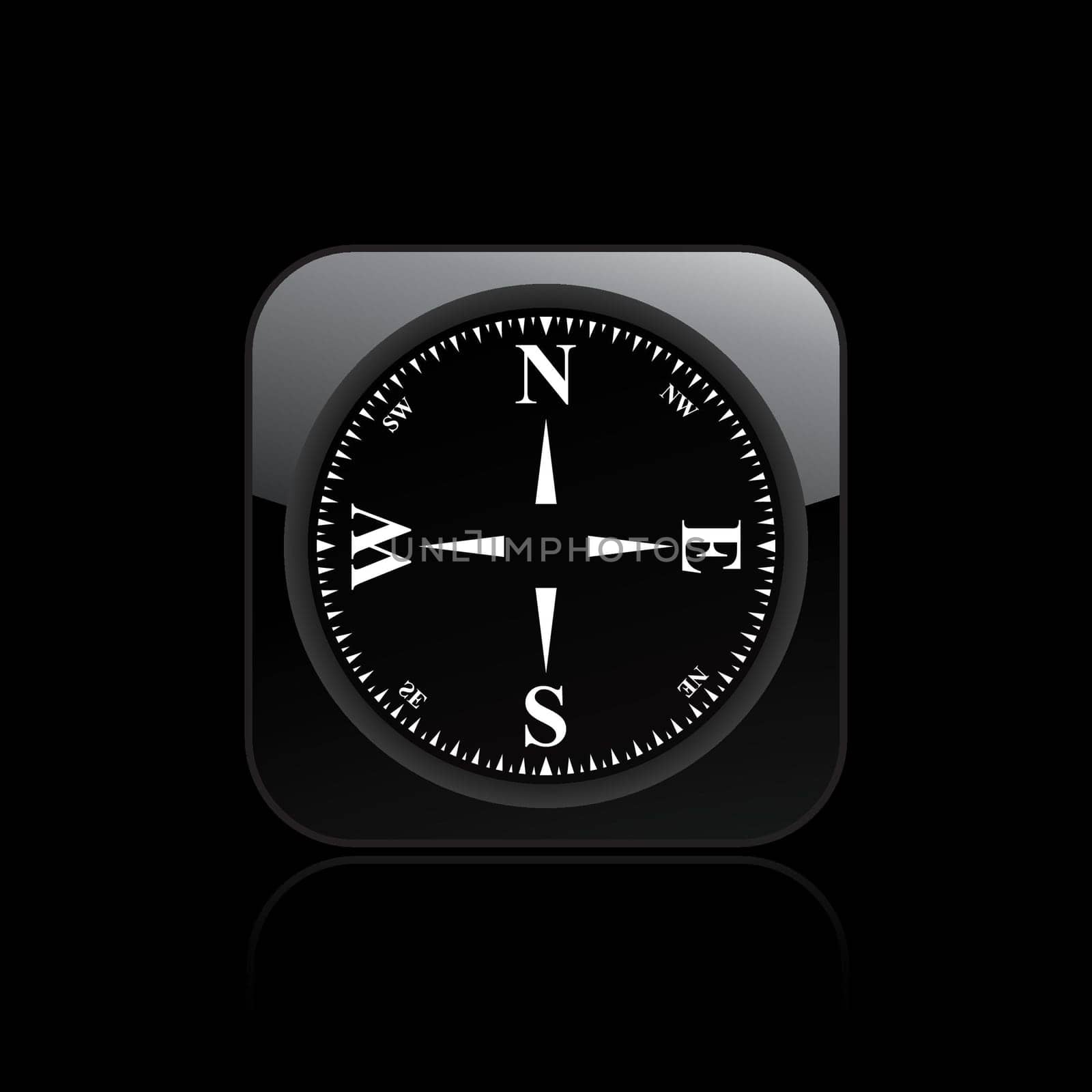 Vector illustration of single isolated compass icon