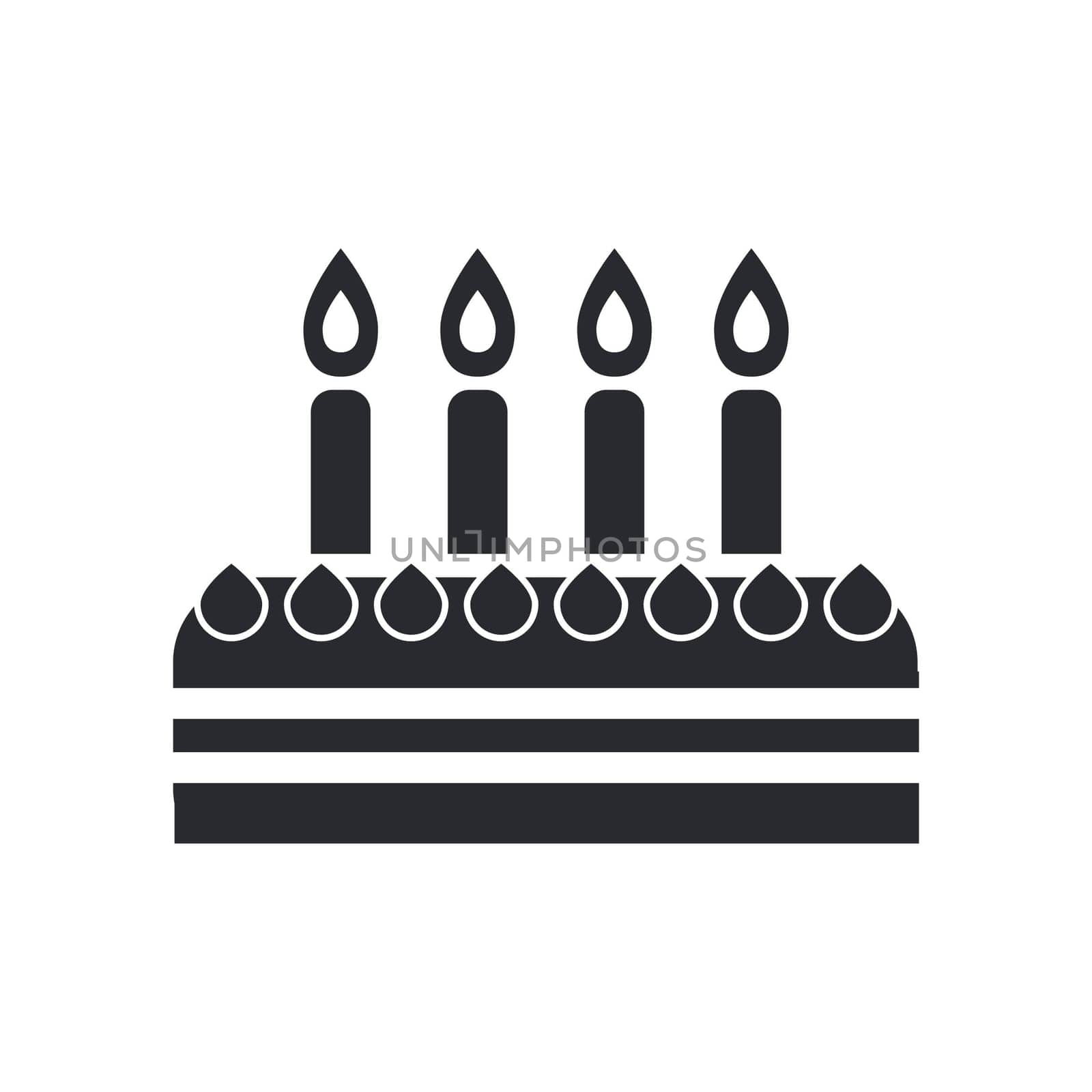 Vector illustration of single isolated birthday cake icon