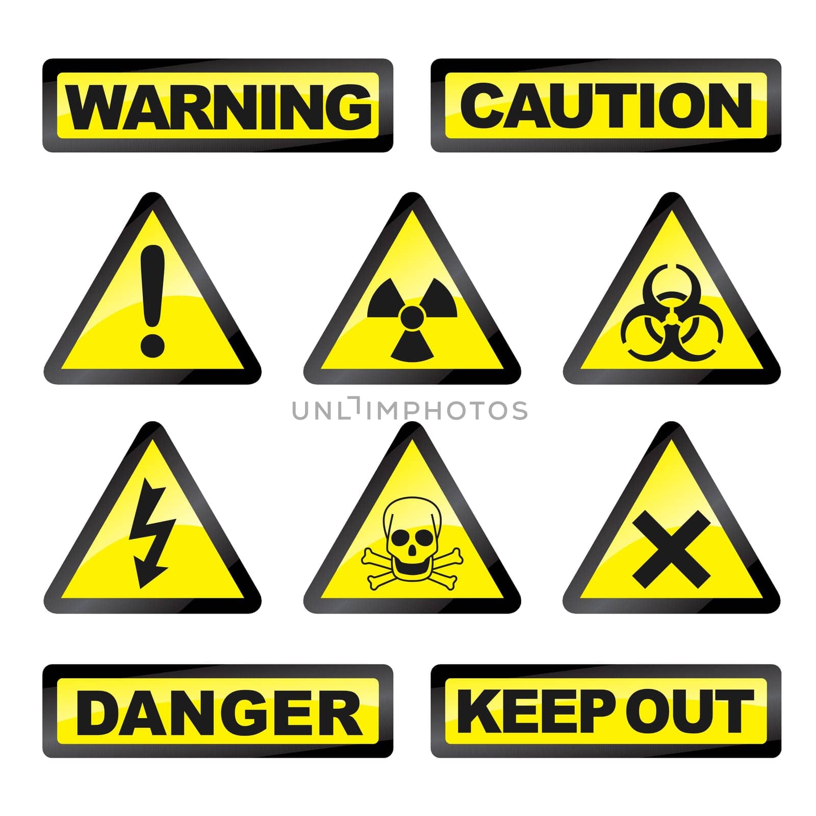 Vector illustration of single isolated danger industry icons