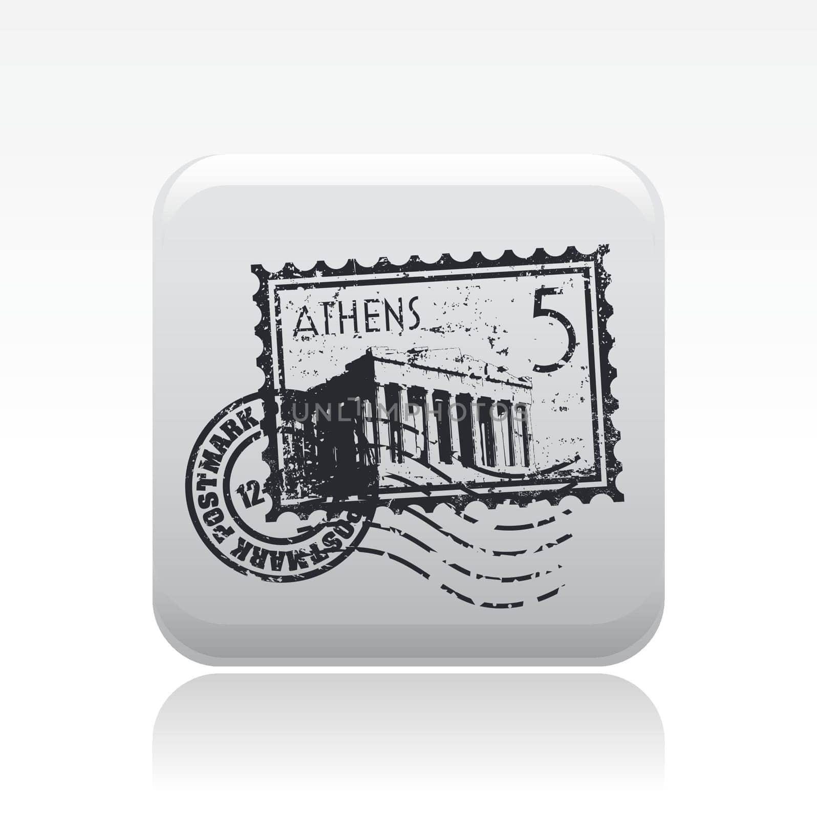 Vector illustration of single isolated athens icon