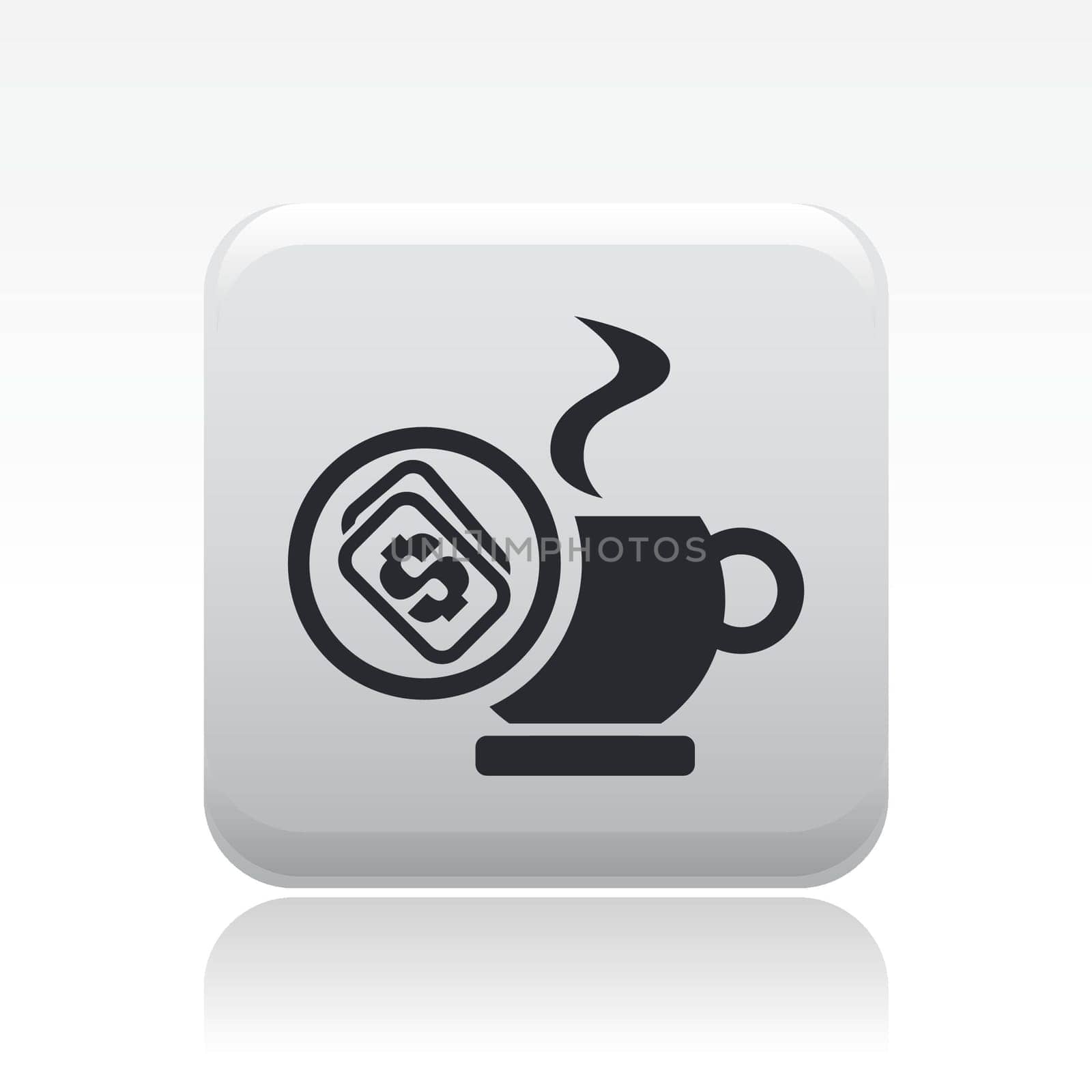 Vector illustration of single isolated coffee price icon