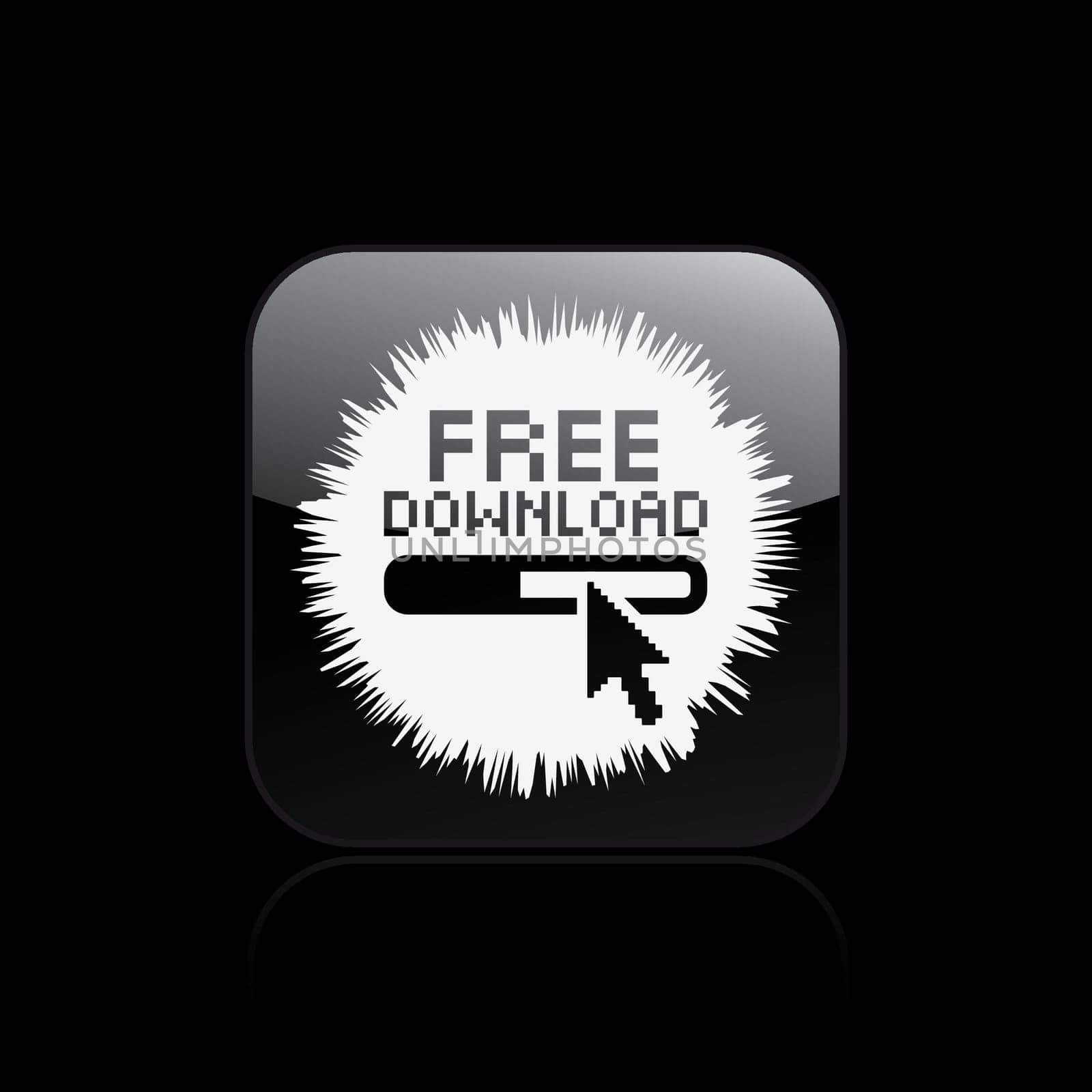 Vector illustration of single isolated free download icon