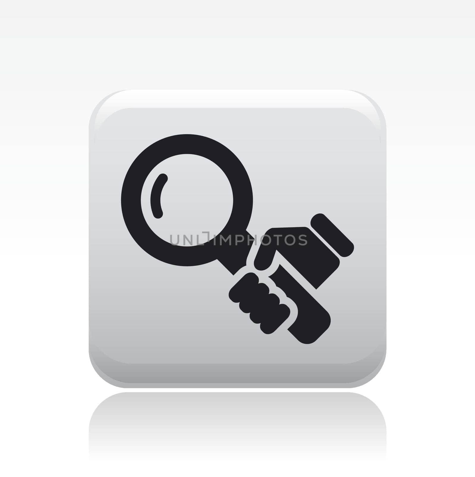Vector illustration of single isolated magnifier icon