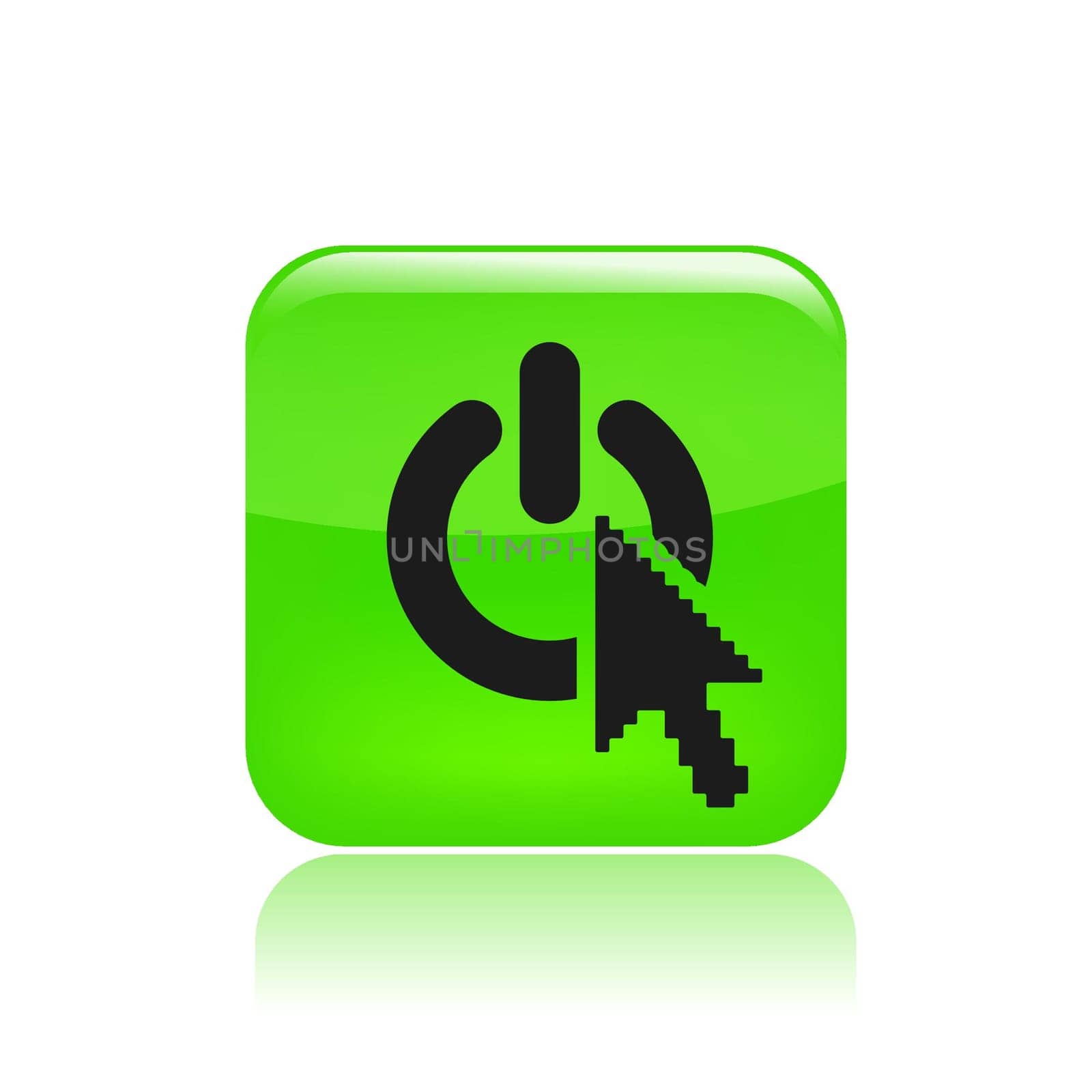 Vector illustration of single isolated computer powe icon