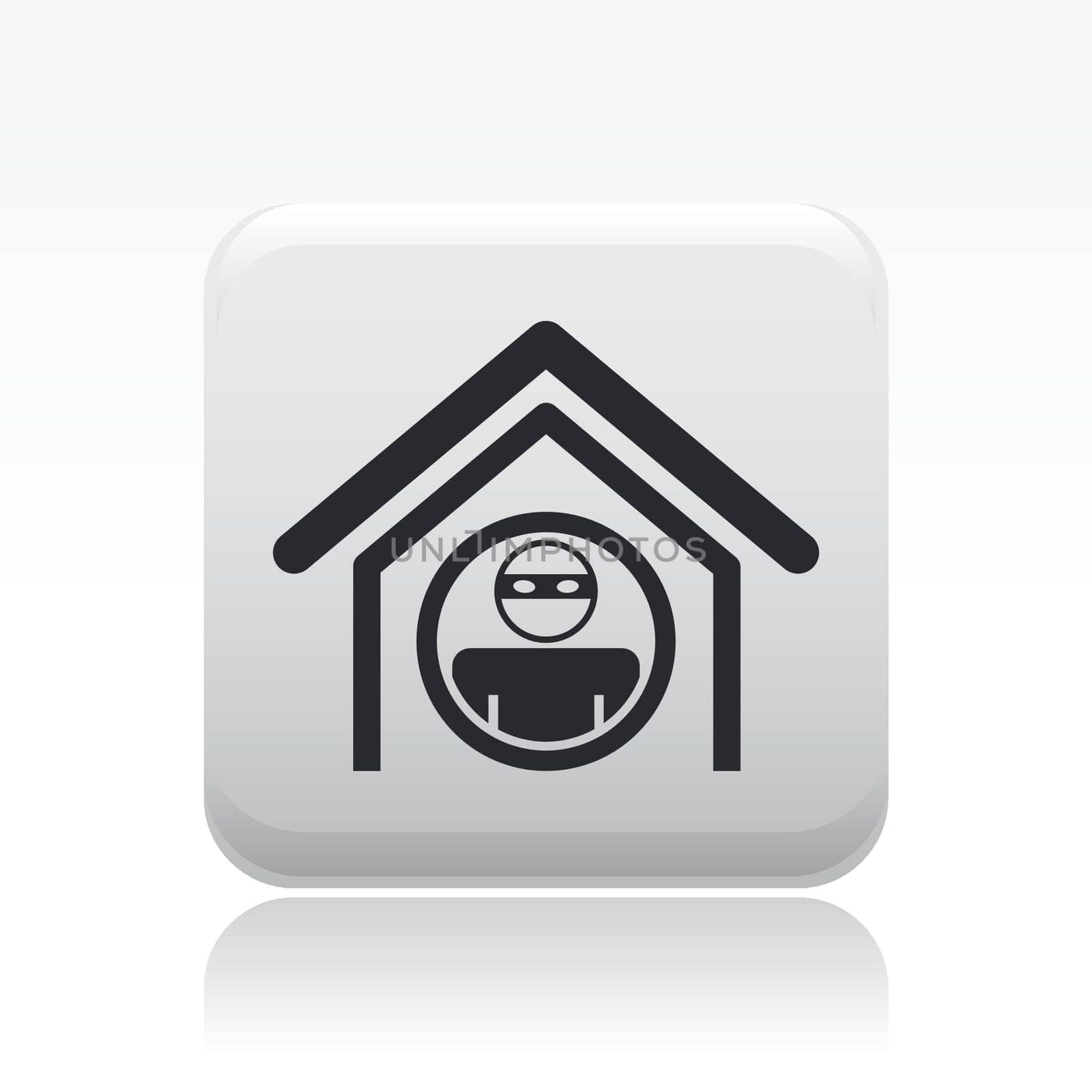 Vector illustration of single isolated home thief icon