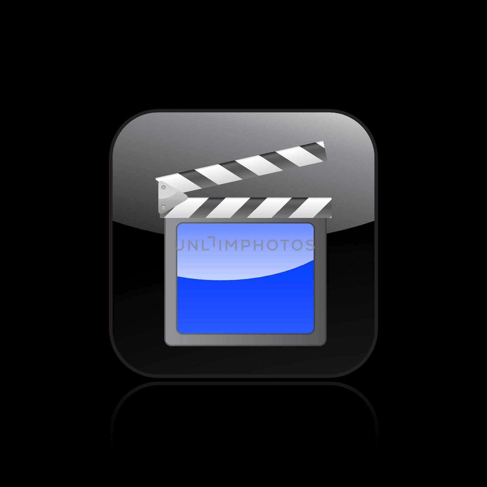 Vector illustration of single isolated clapper icon