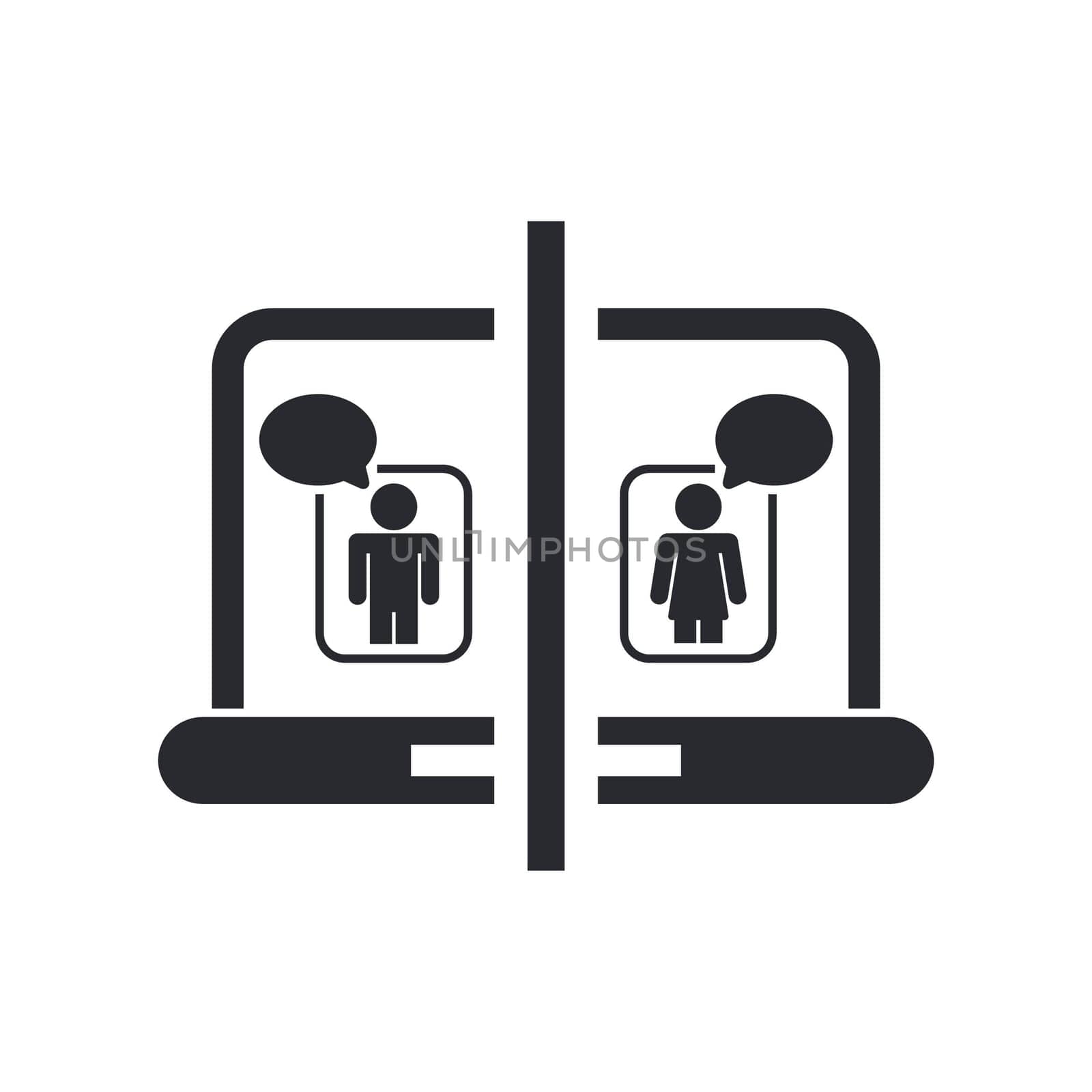 Vector illustration of single isolated social network icon