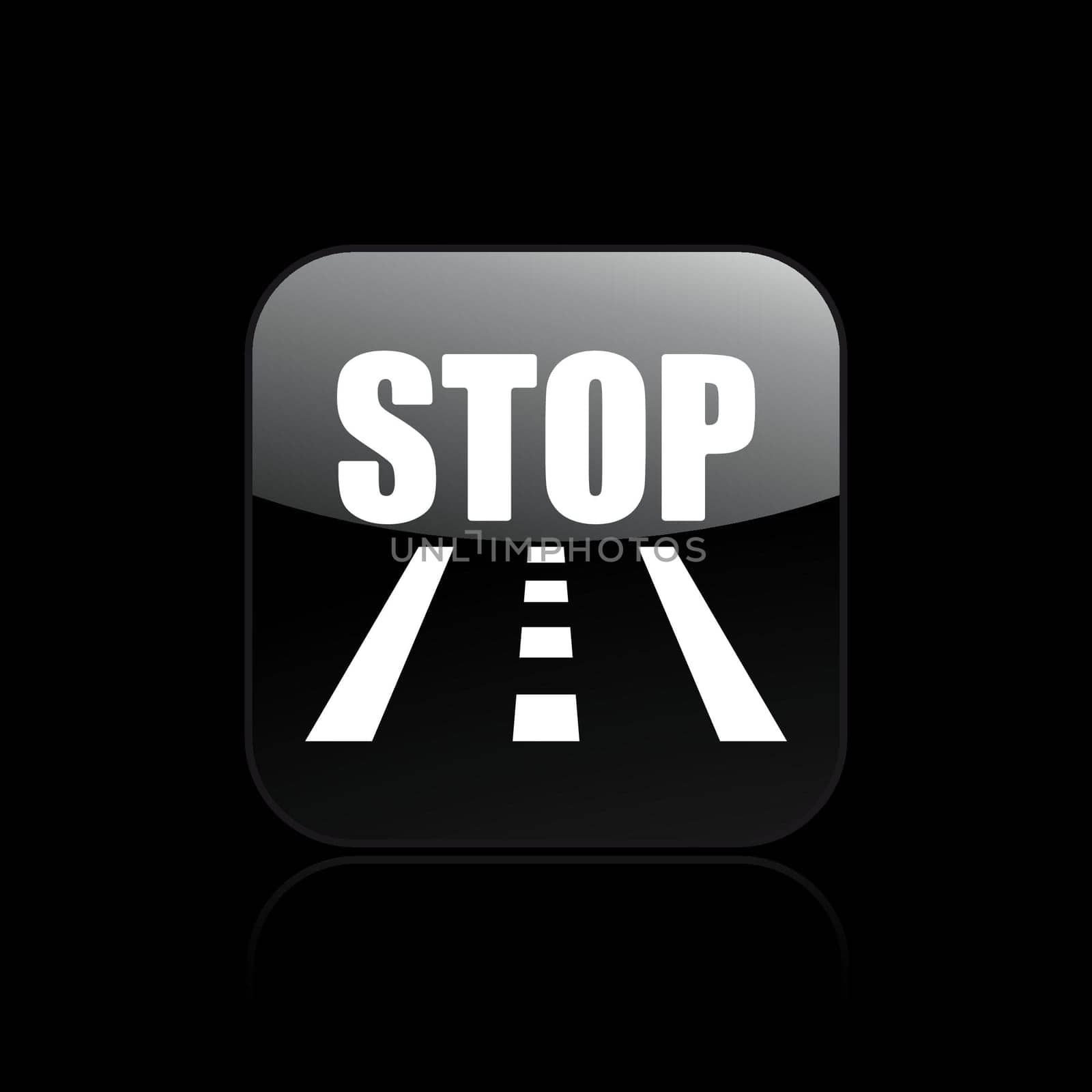 Vector illustration of single isolated road stop icon