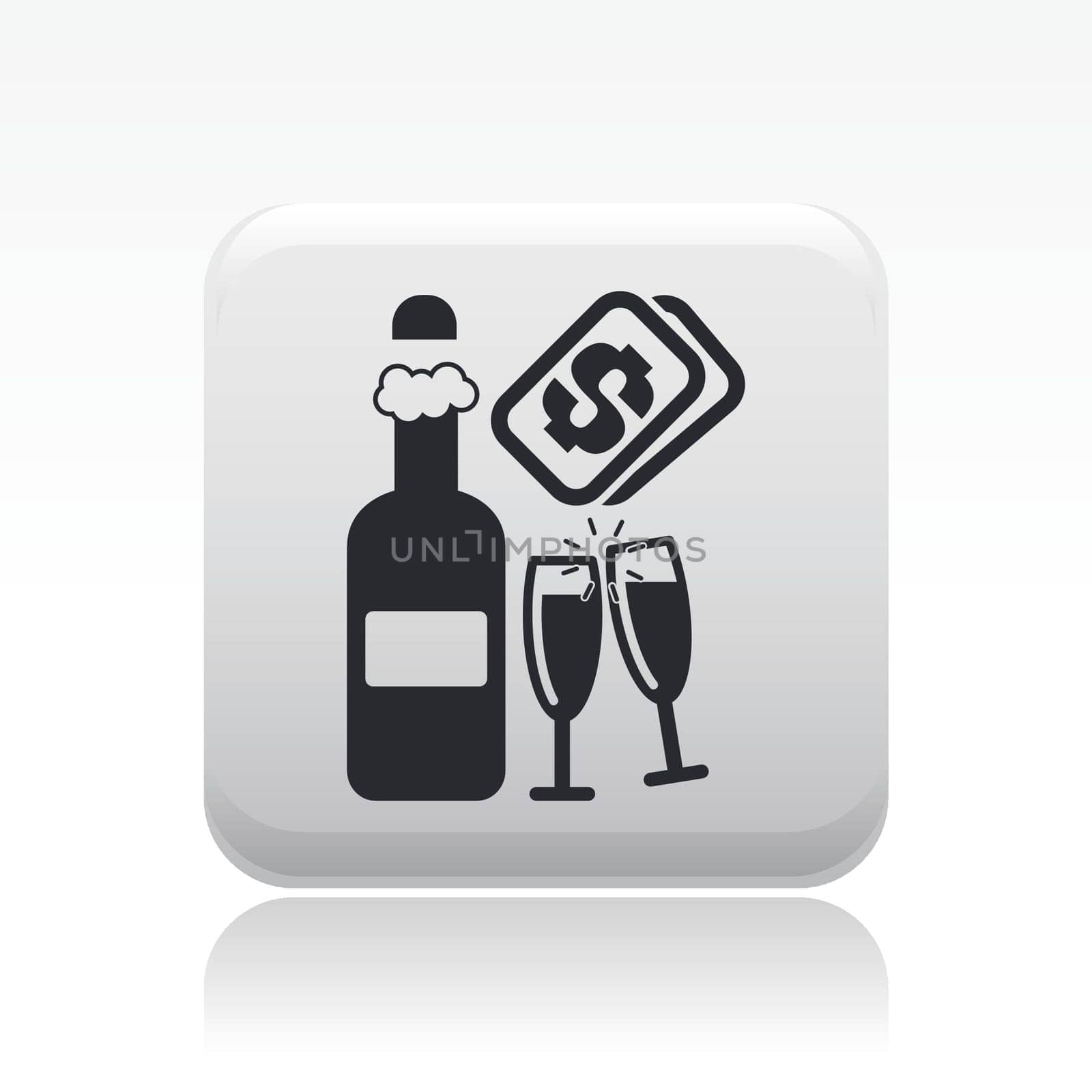 Vector illustration of single isolated champagne icon