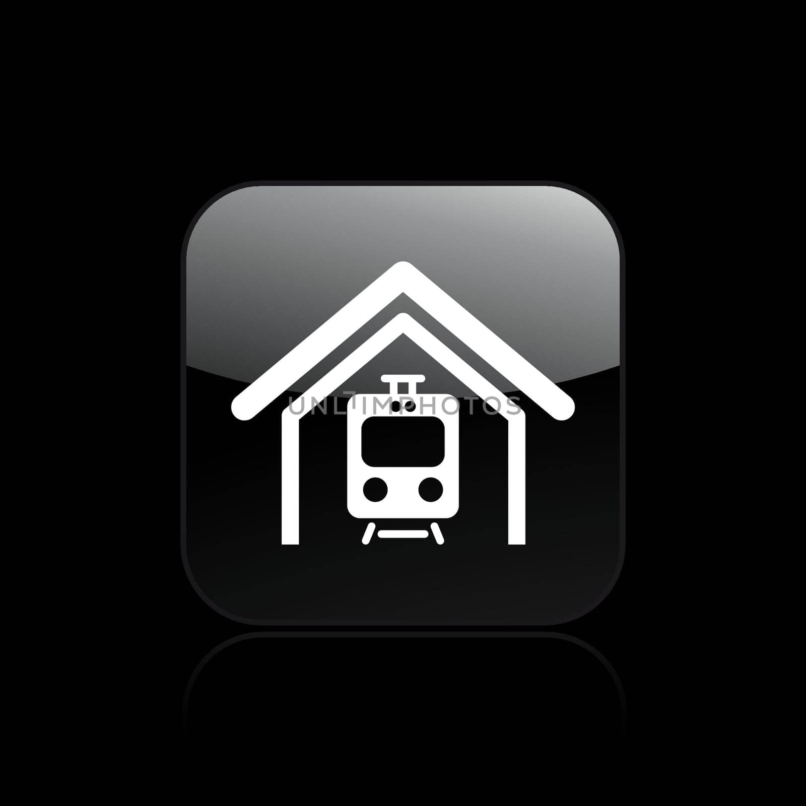 Vector illustration of single isolated train icon