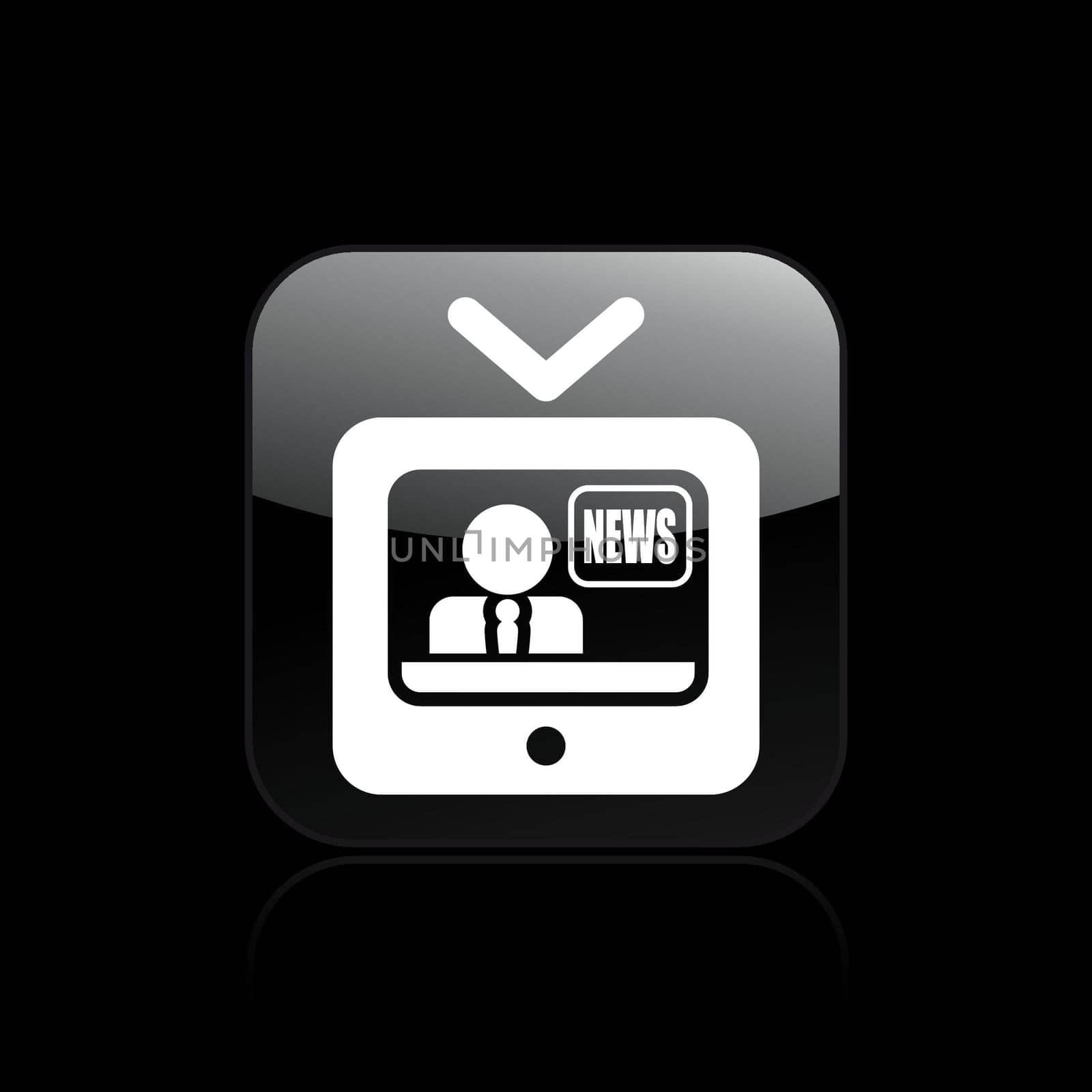 Vector illustration of single isolated tv news icon