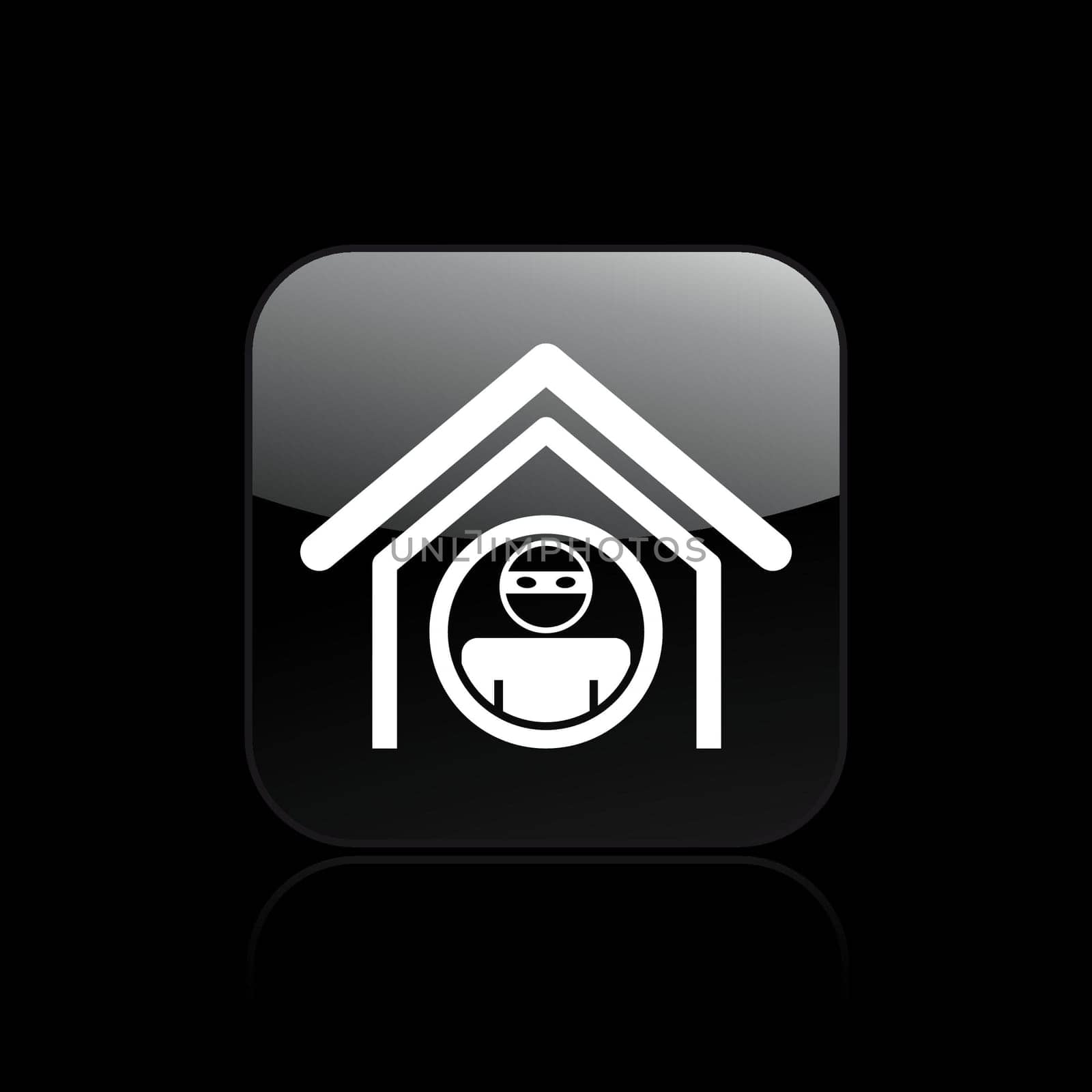 Vector illustration of single isolated home thief icon