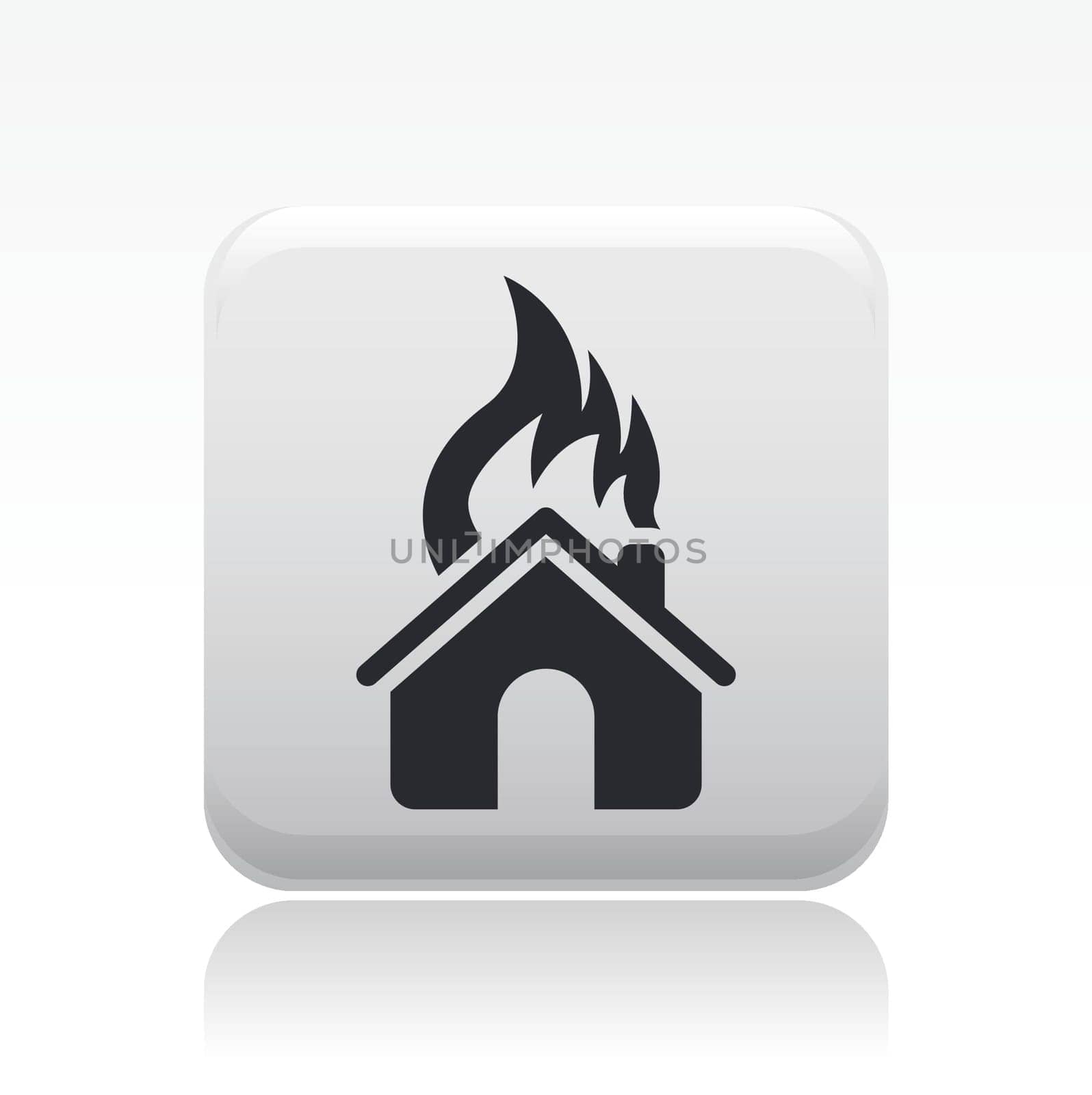 Vector illustration of single isolated burning car icon