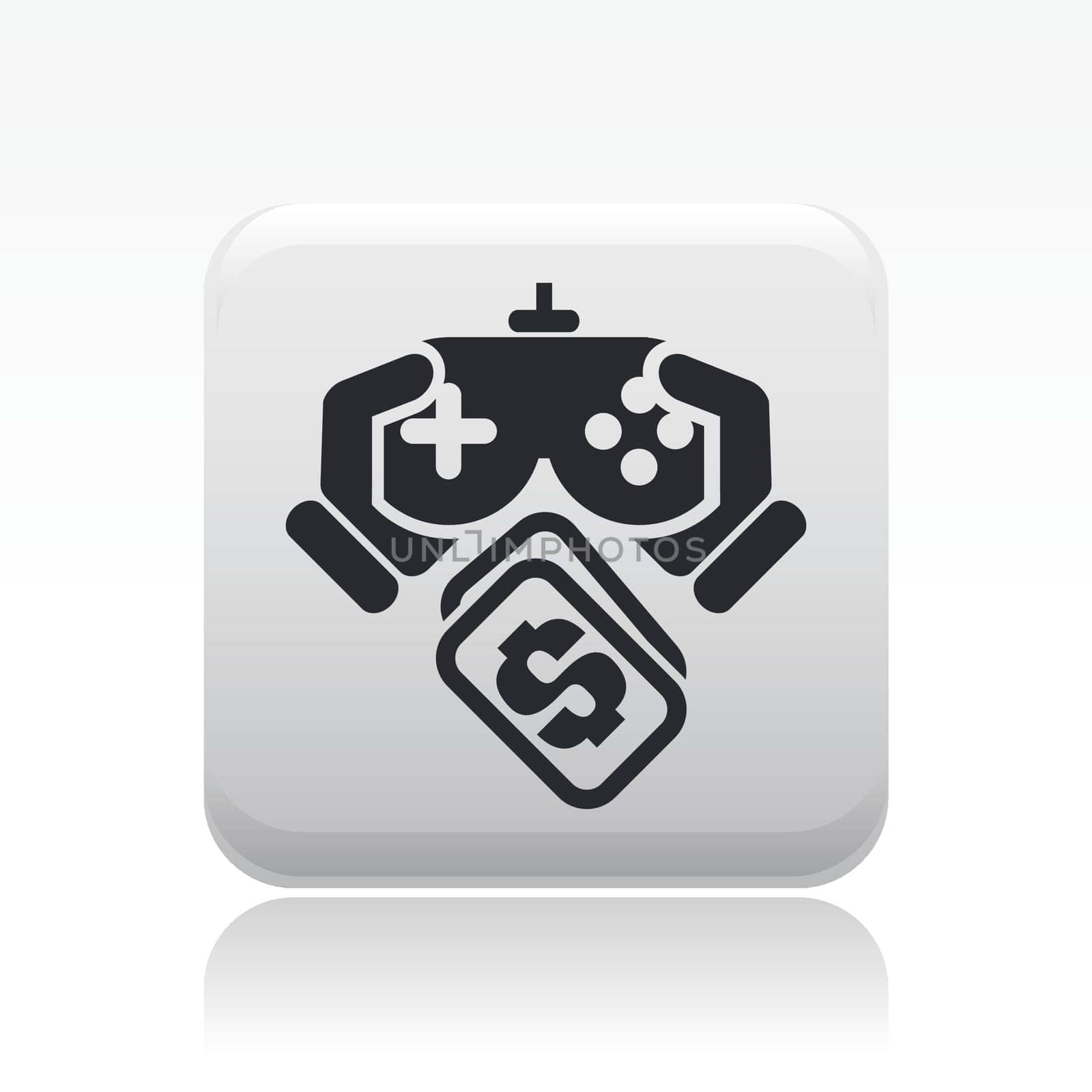 Vector illustration of single isolated videogame pay icon