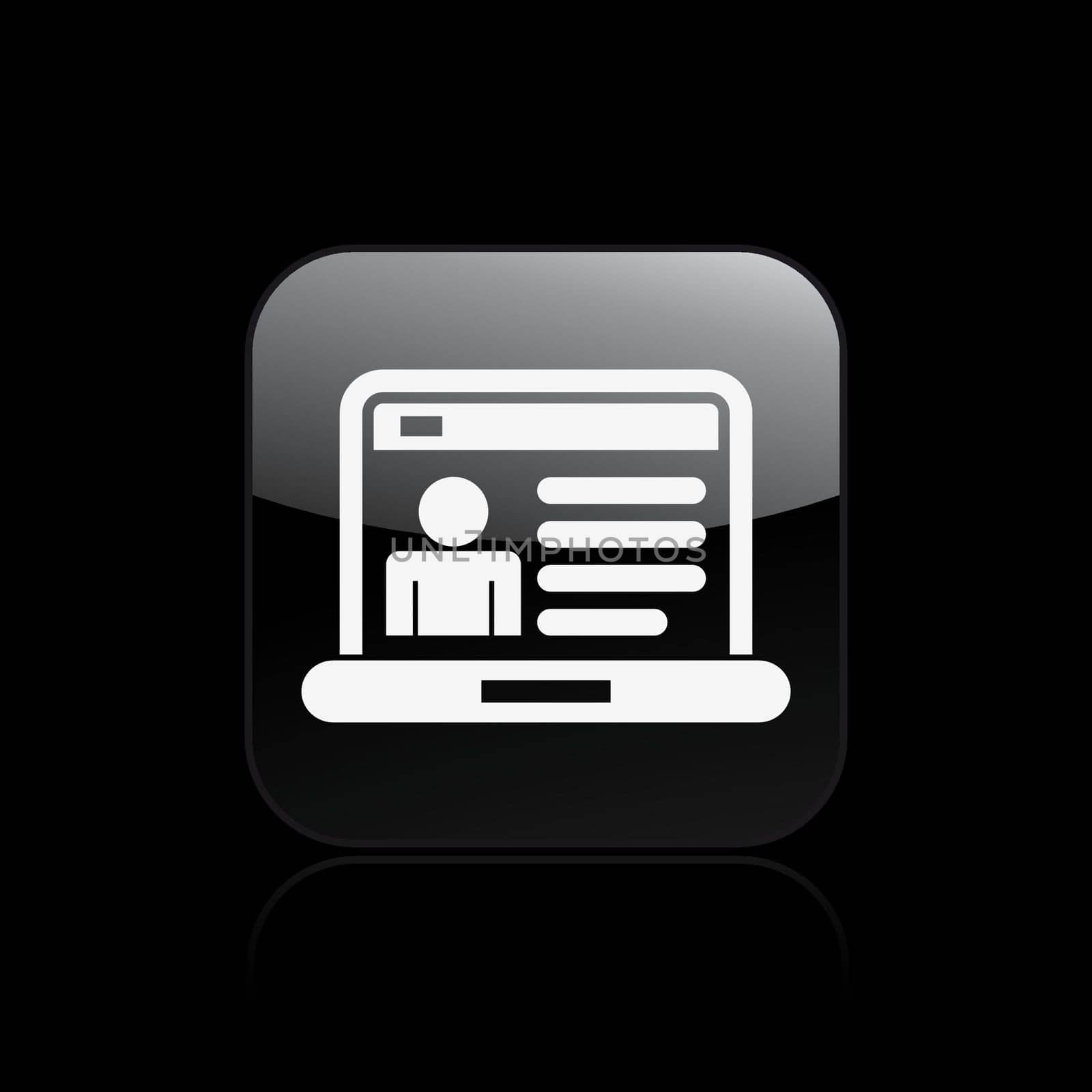 Vector illustration of single isolated profile page icon