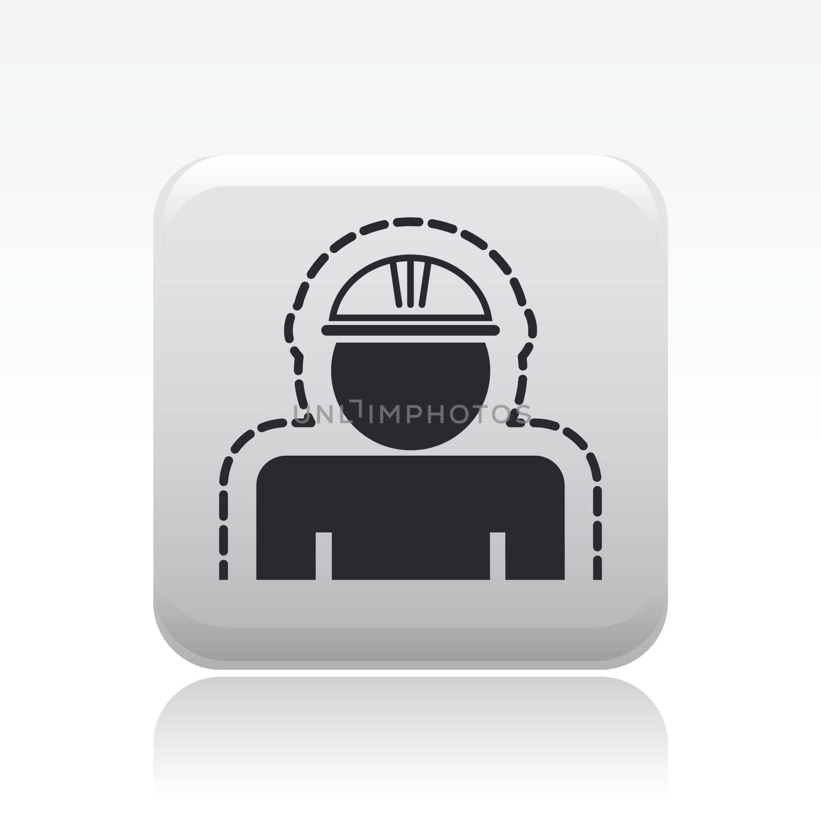 Vector illustration of single isolated worker icon