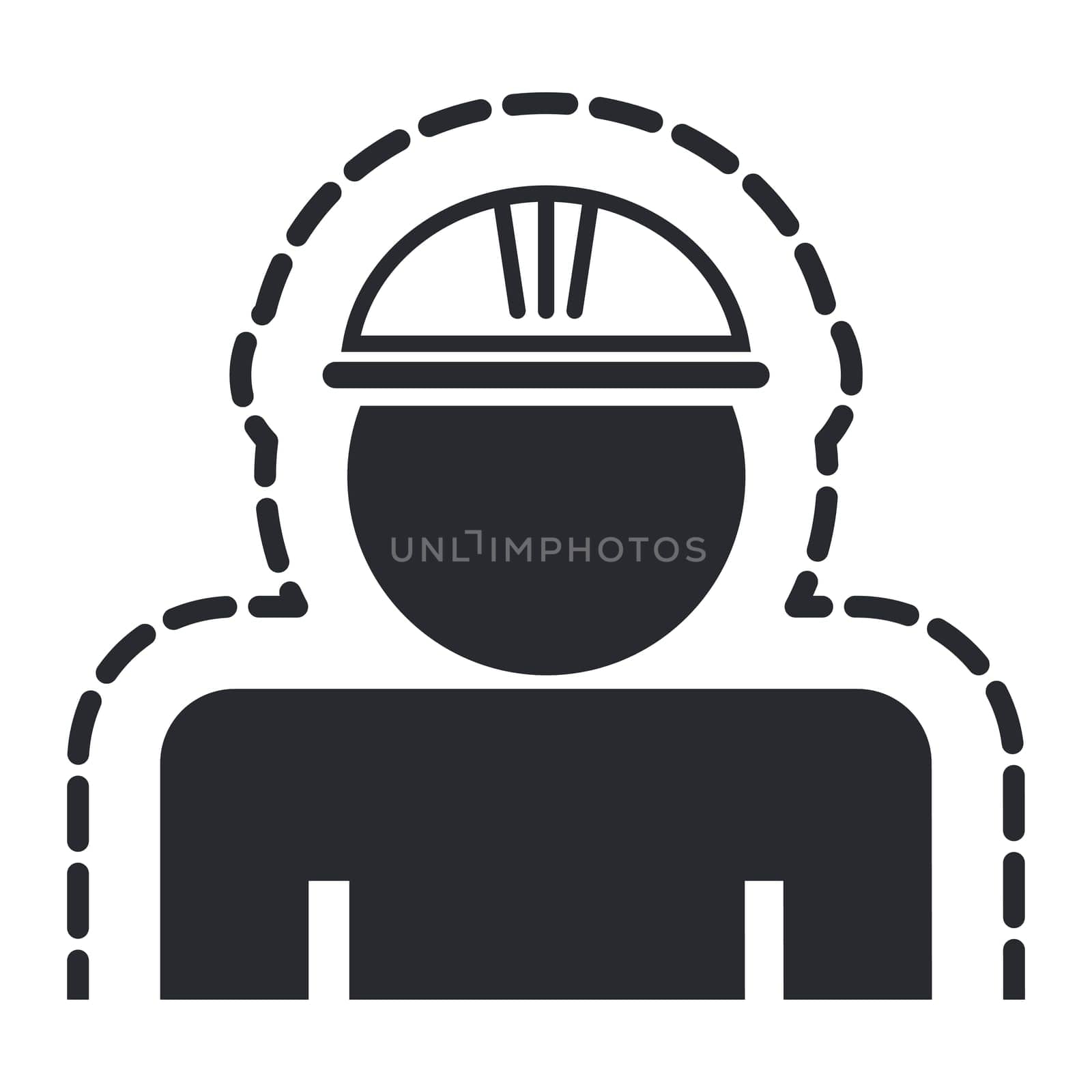 Vector illustration of single isolated worker icon