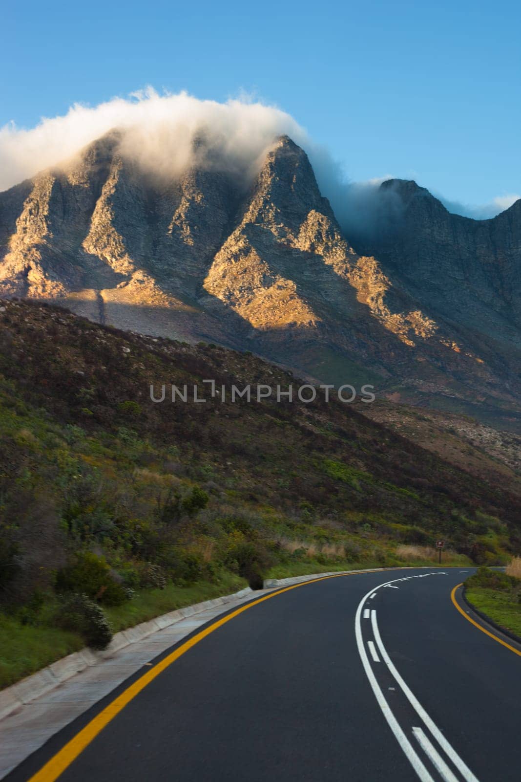 Curving highway near Cape Town, South Africa