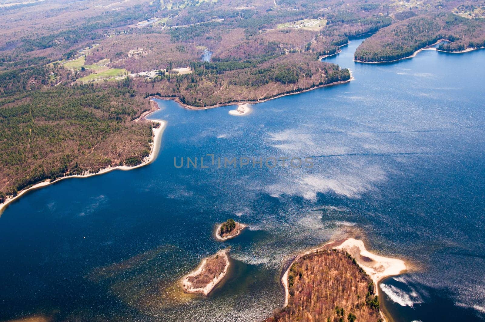 Aerial view of the Wachusett Reservoir, Massachusetts