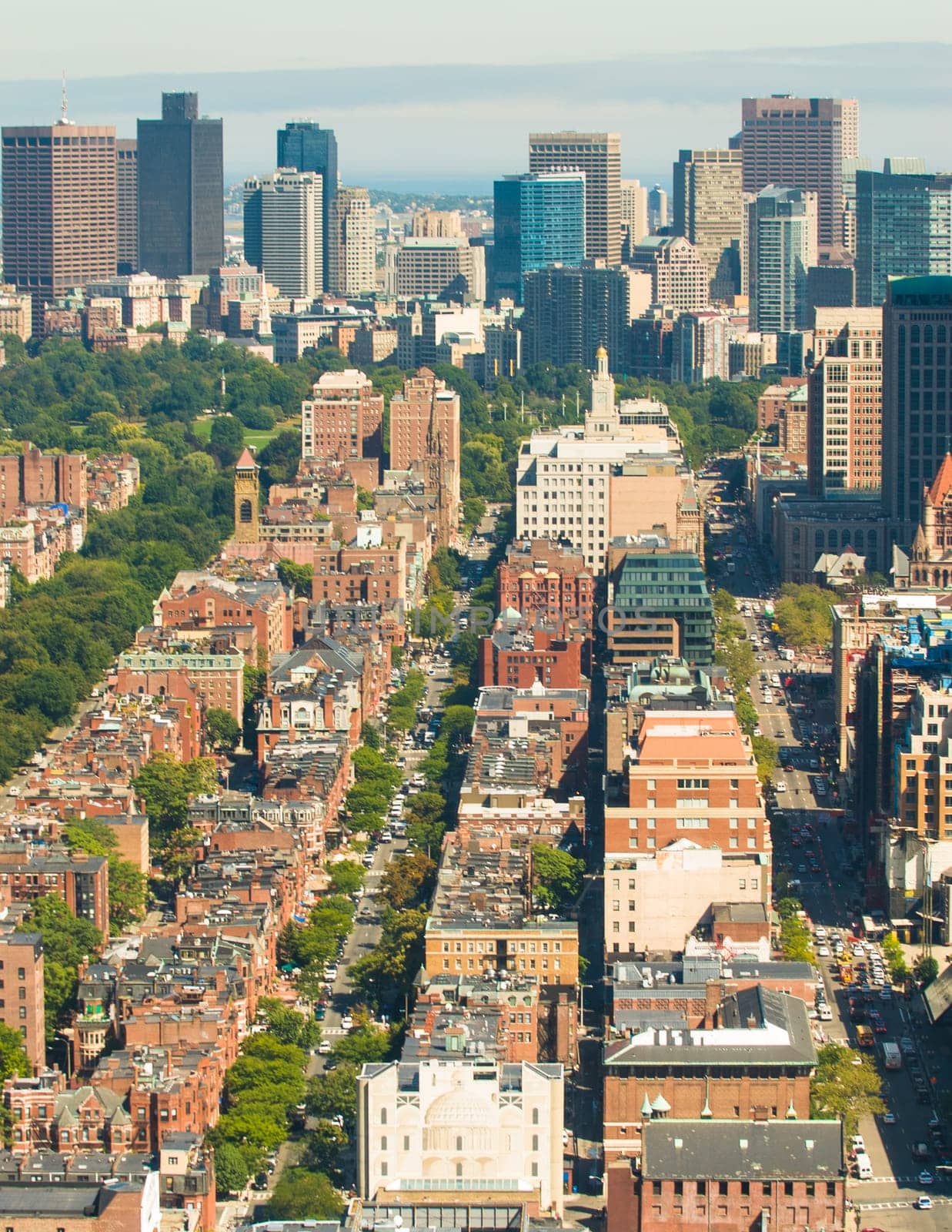 Aerial view of Boston's Back Bay neighborhood