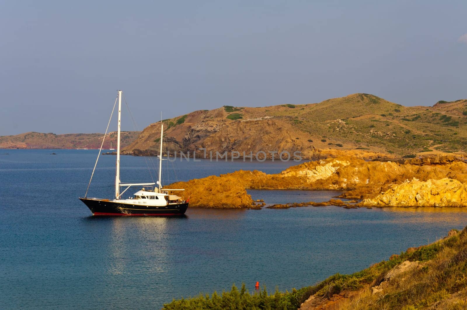 View of Cala Pregonda  beach in Menorca, Balearic Islands, Spain