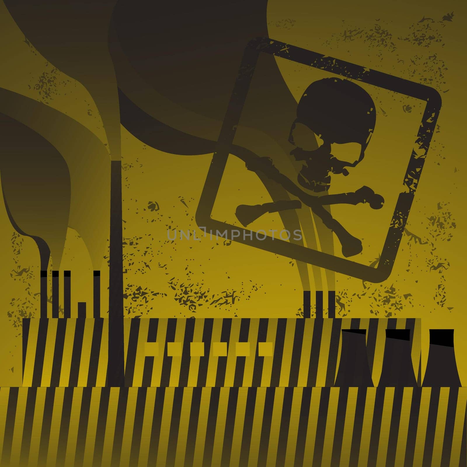 Vector illustration of vector pollution industry background design