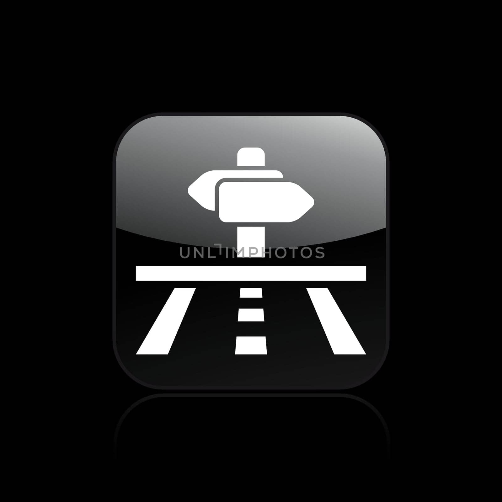 Vector illustration of single isolated road direction icon
