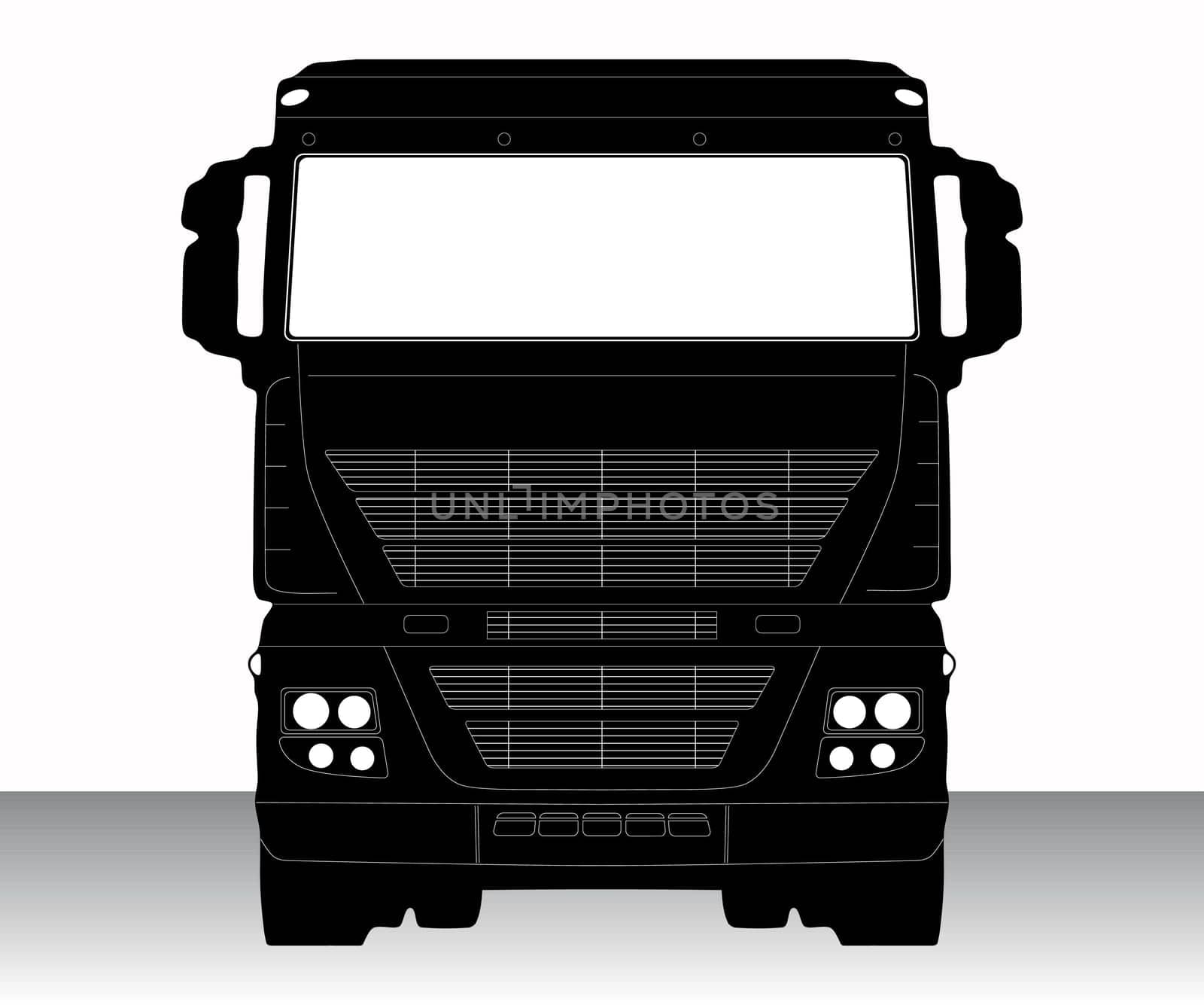 Vector illustration of single isolated truck icon