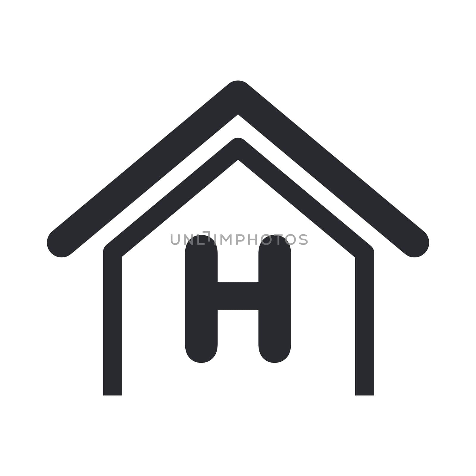 Vector illustration of single isolated hospital icon