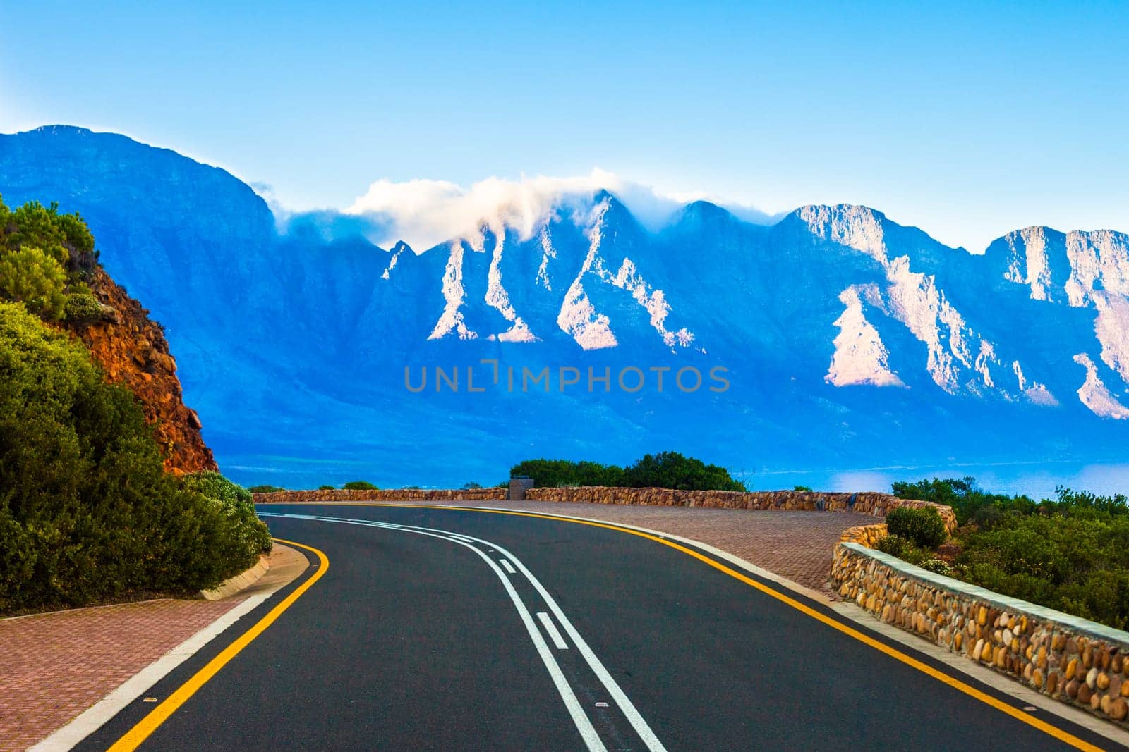 Curving highway near Cape Town, South Africa