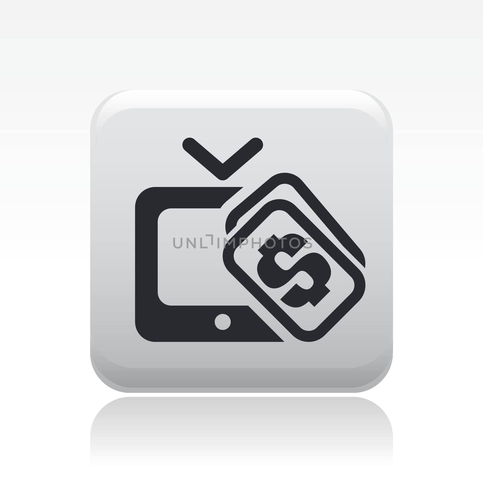 Vector illustration of single isolated pay tv icon